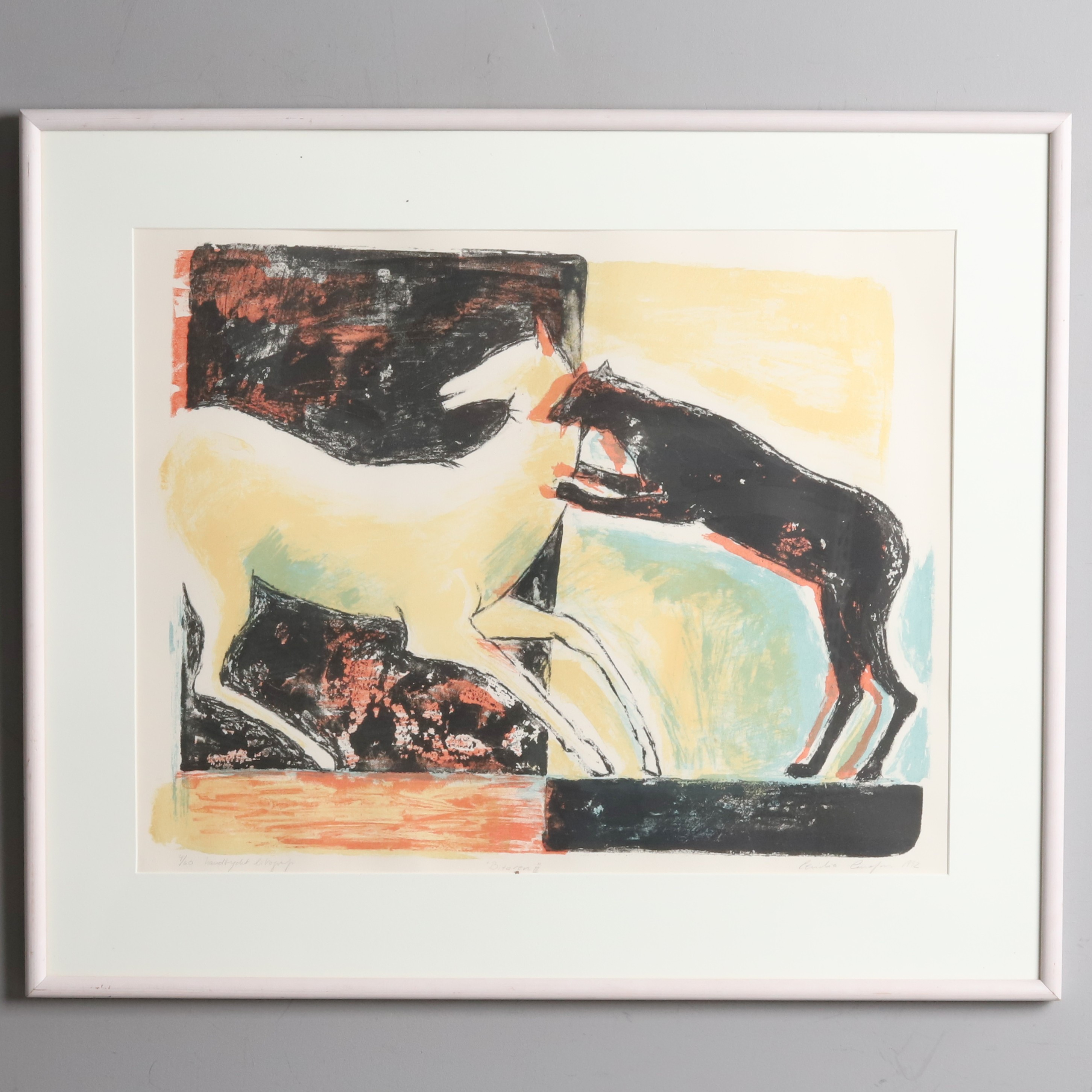 CECILIA CAVEFORS. FÄRGLITOGRAFI, No. 4 /60, "Bitaren III", signerad & daterad 1992.