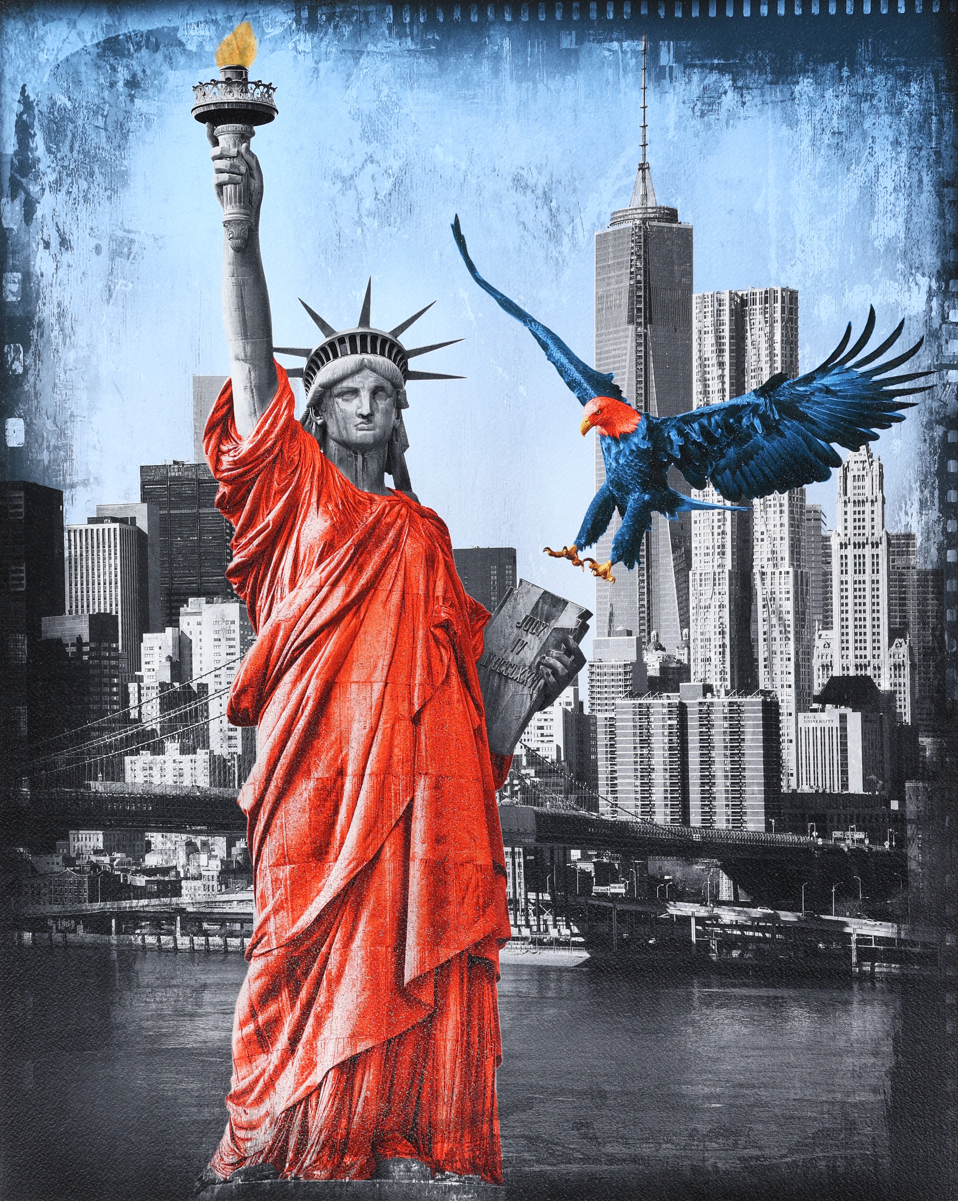 LARS TUNEBO. Mixed media, ”Heading for the declaration”, signerad, numrerad 3/30.