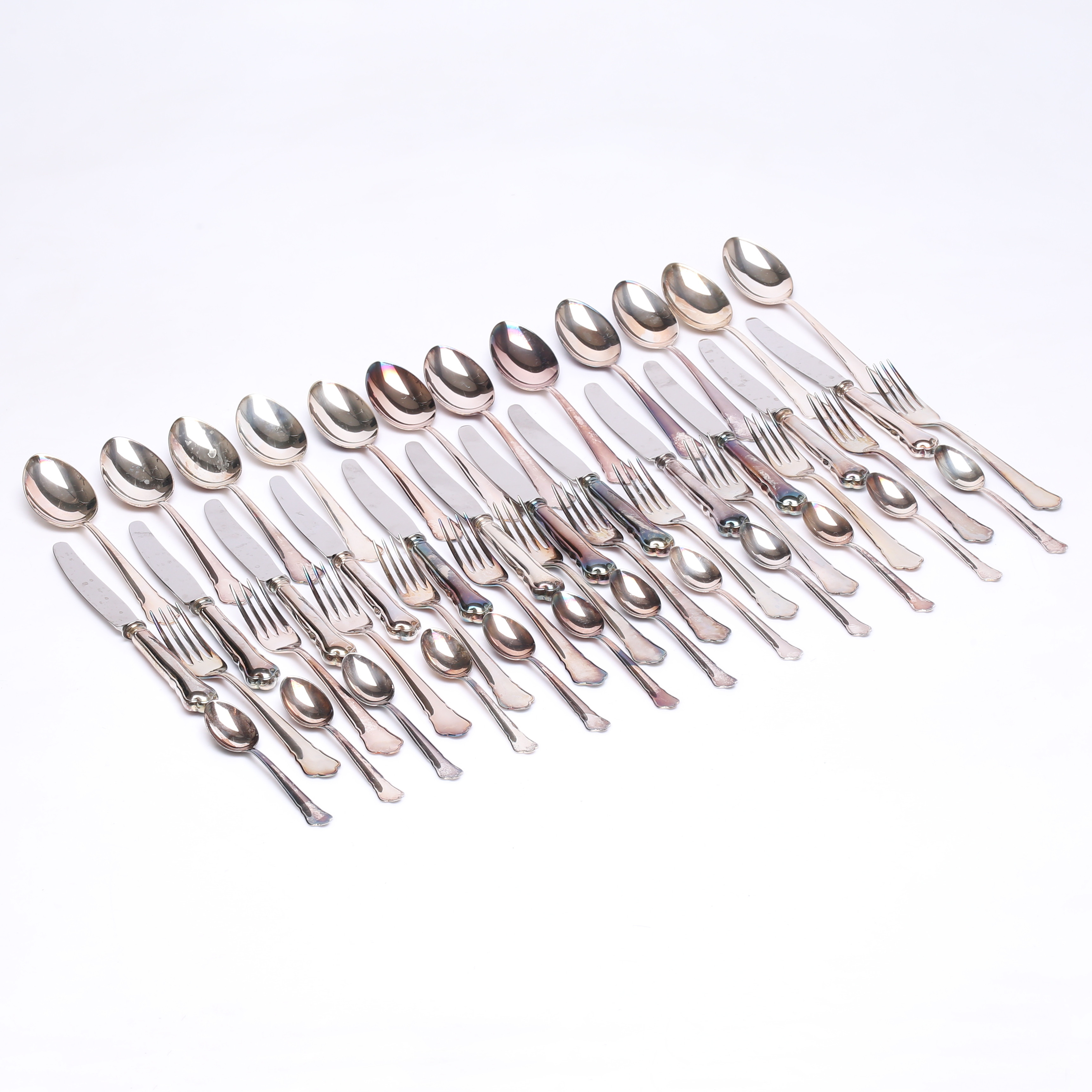 BESTICKSERVIS, 48 delar, ''Chippendale'', silver, totalvikt ca 1960 g.