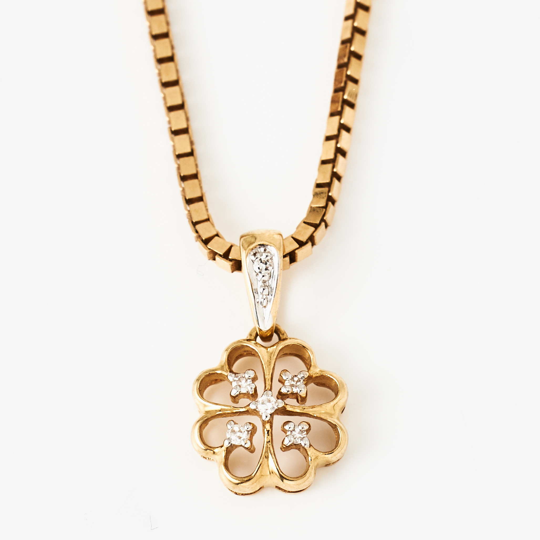 HALSKEDJA, venetiansk, Balestra, Italien, HÄNGE, 18 k guld, dekor med 6 små åttkantslipade diamanter.