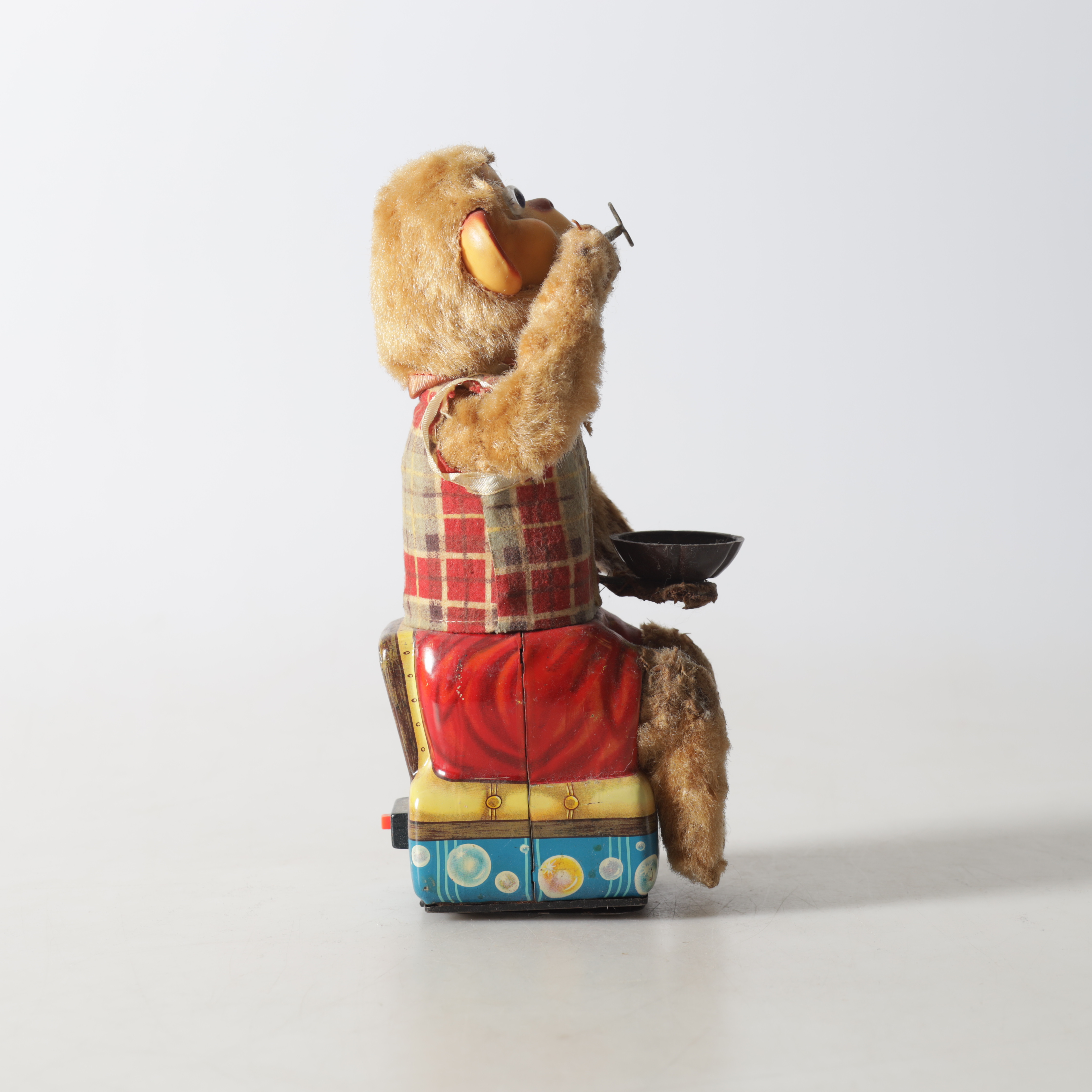 PLÅTLEKSAK, "Bubble Blowing Monkey", Alps, Japan, 1900-talets mitt.