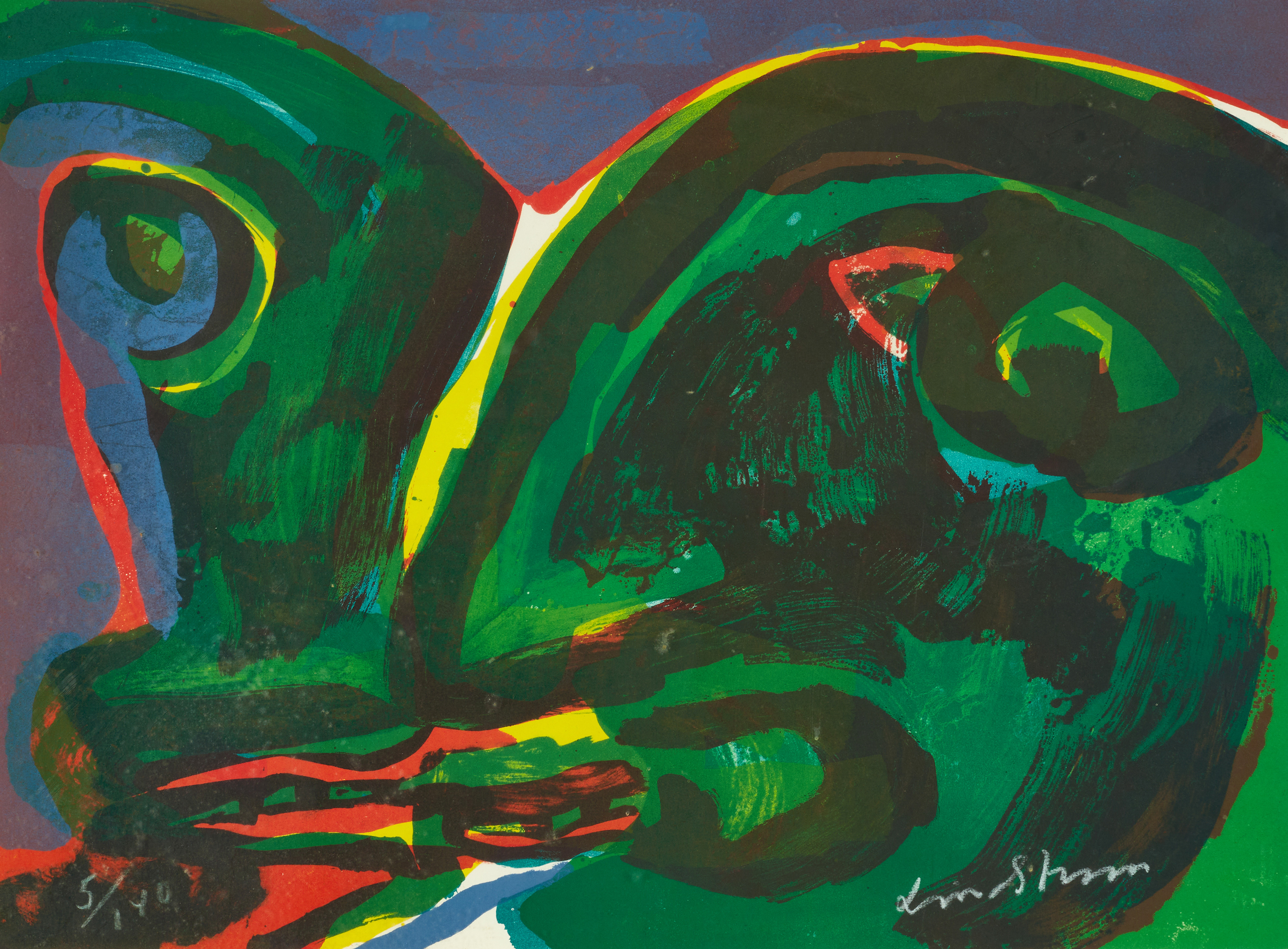 BENGT LINDSTRÖM (SVERIGE, 1925–2008). Figurkomposition, signerad, numrerad 5/140, färglitgorafi.