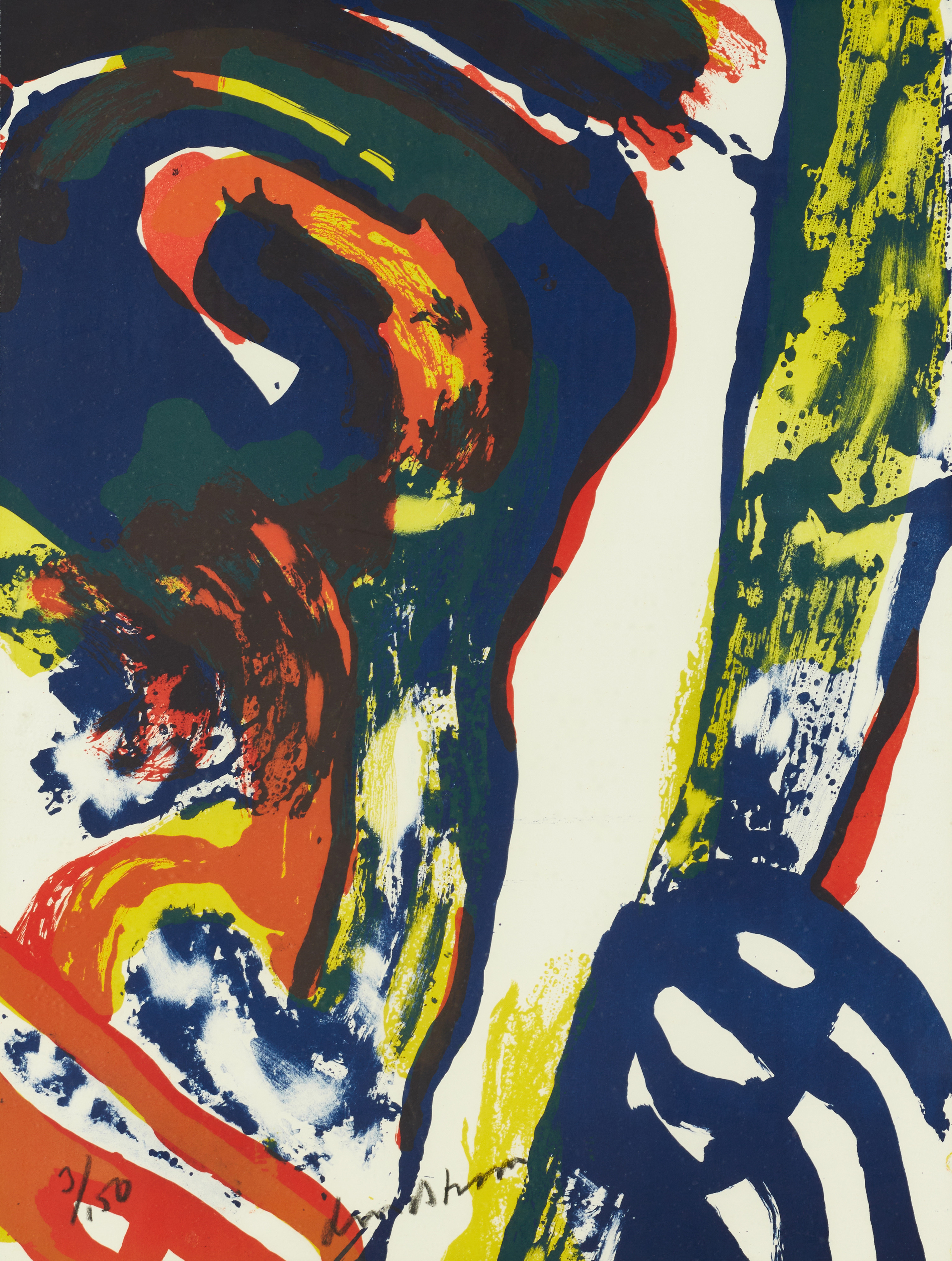 BENGT LINDSTRÖM (SVERIGE, 1925–2008). Figurkomposition, signerad, numrerad 3/150, färglitgorafi.