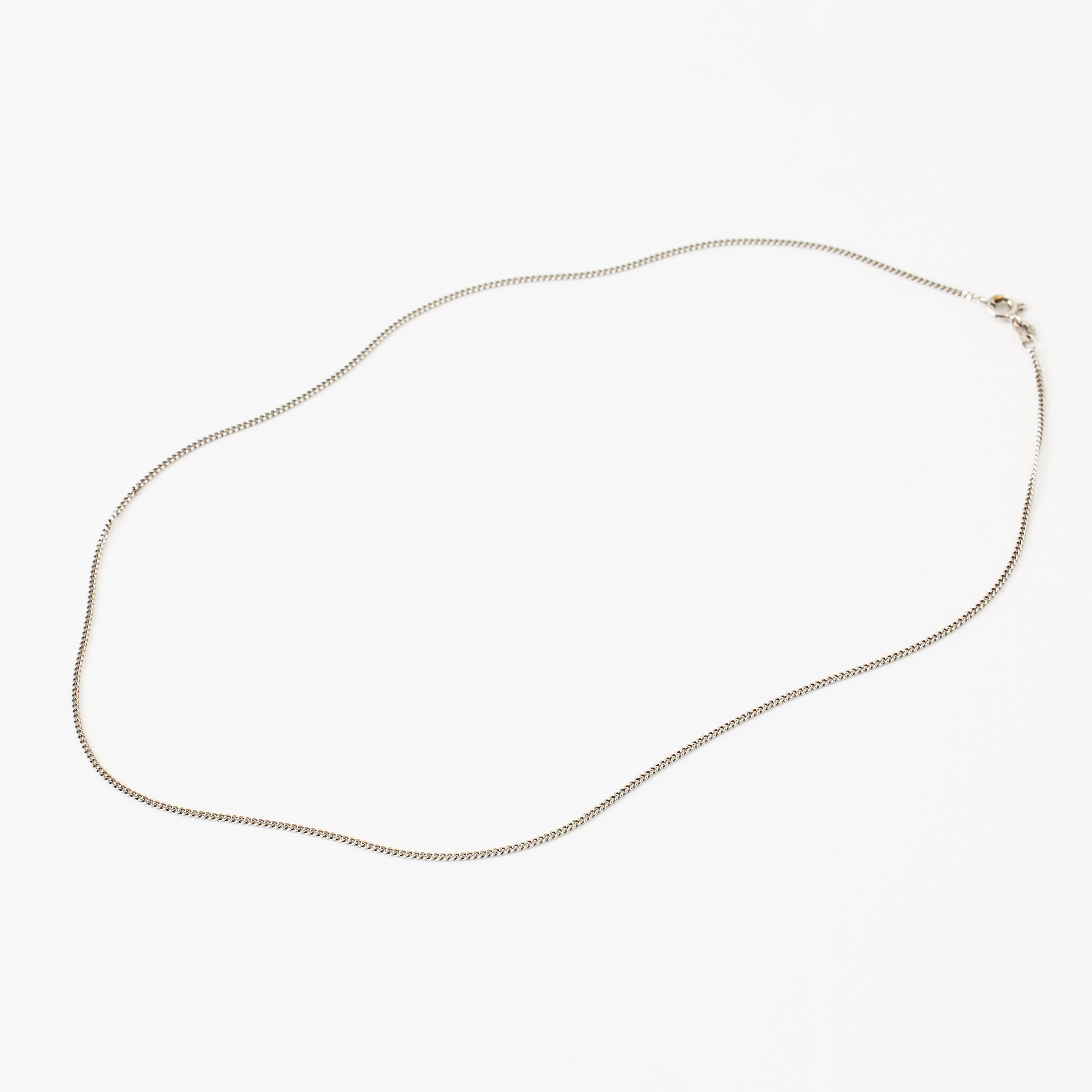 HALSKEDJA, 18 k vitguld, manglad pansarlänk, Uno A Erre, Italien, svensk kontrollstämpel.