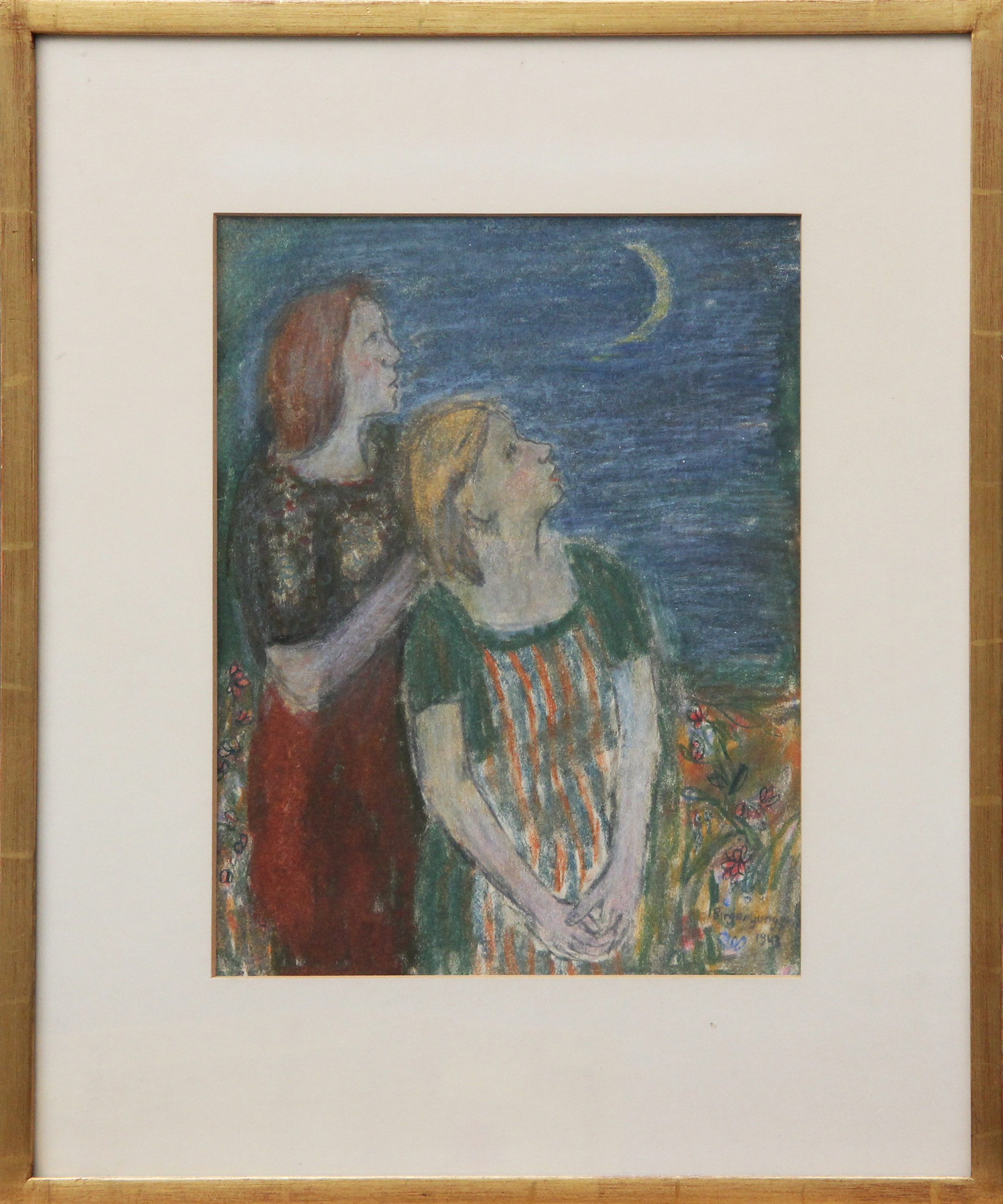 BIRGER  LJUNGQUIST. TECKNING, pastell, på papper, signerad, 1943.