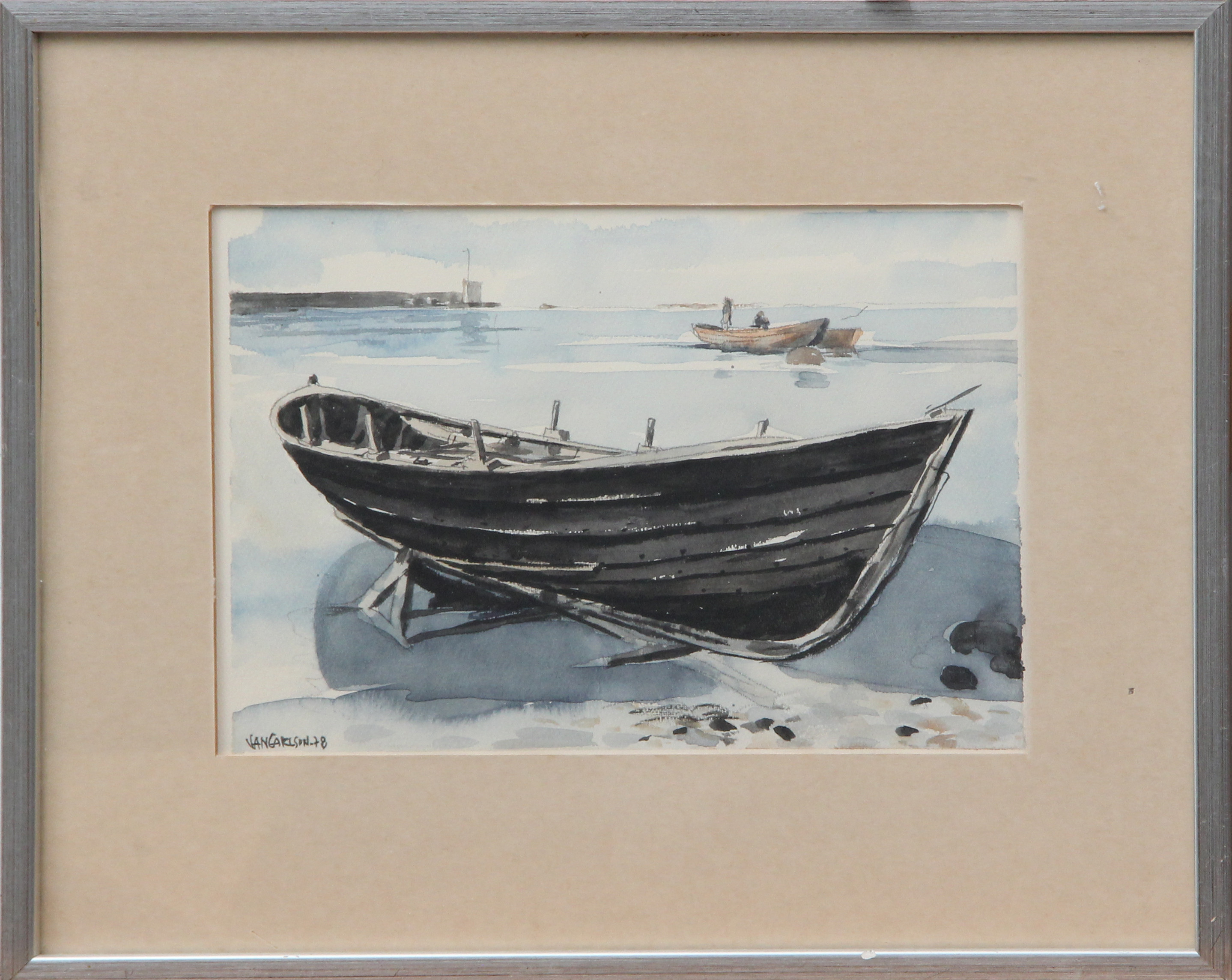 JAN CARLSON. AKVARELL, på papper, signerad, 1978.