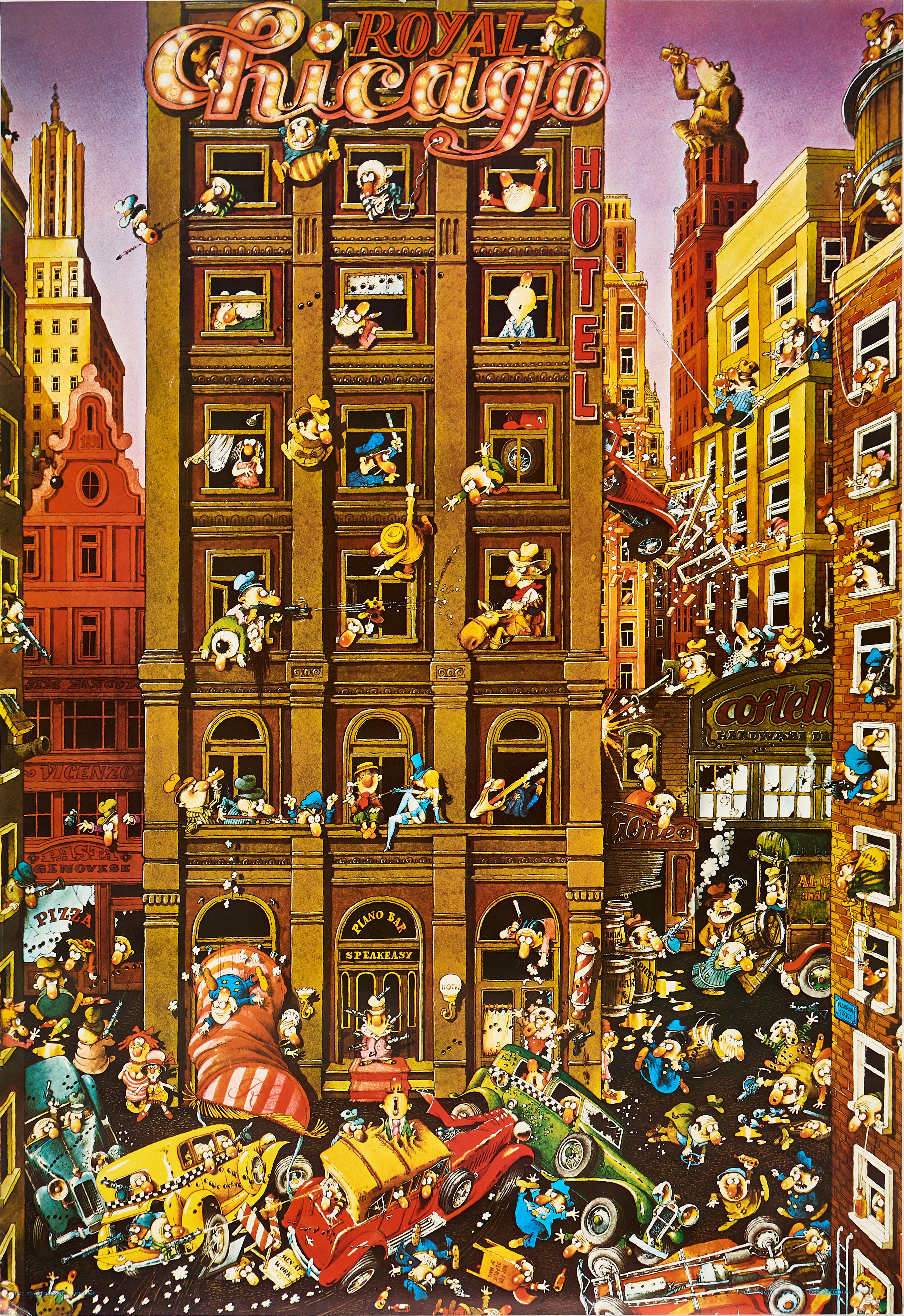 JEAN-JACQUES LOUP (Frankrike, 1936-2015). "Royal Chicago", stor affisch, tryck, 1970-tal.