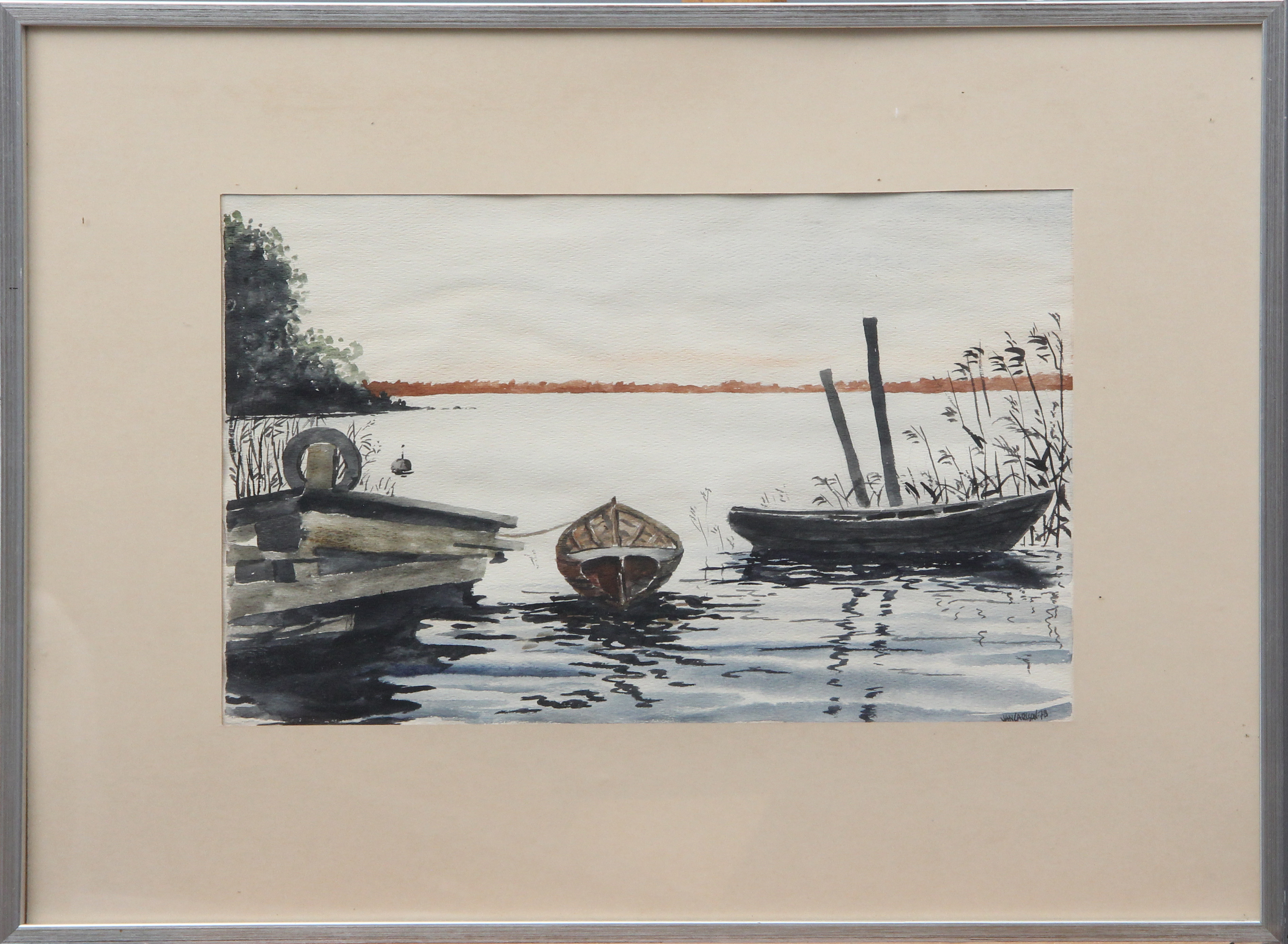 JAN CARLSON. AKVARELL, på papper, signerad, 1978.