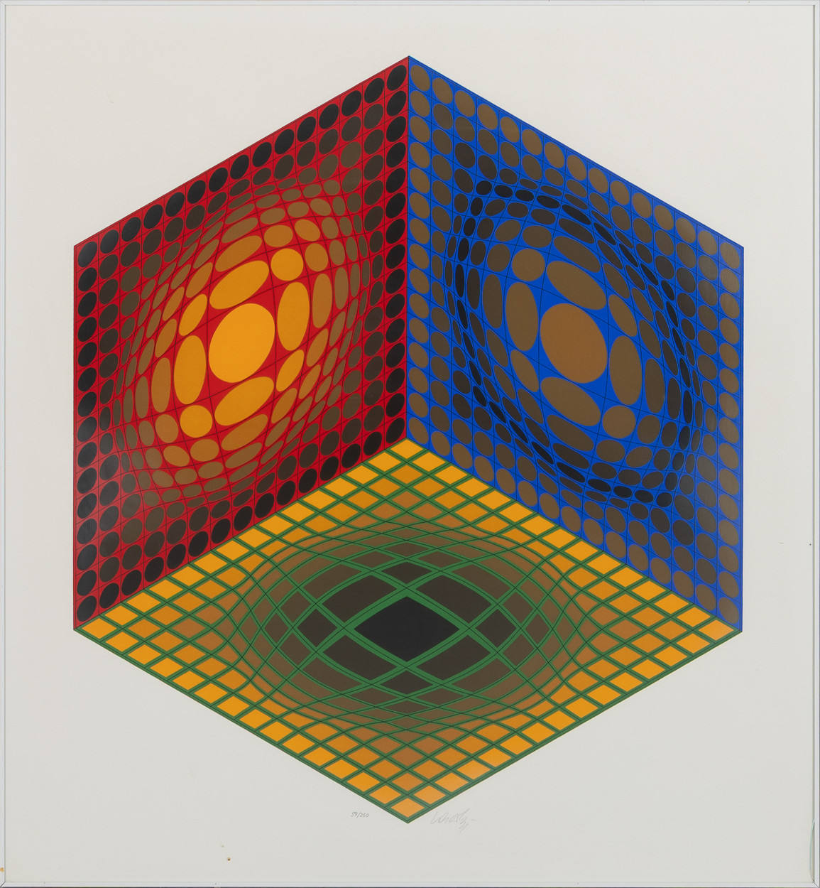 VICTOR VASARELY. Komposition, färglitografi.