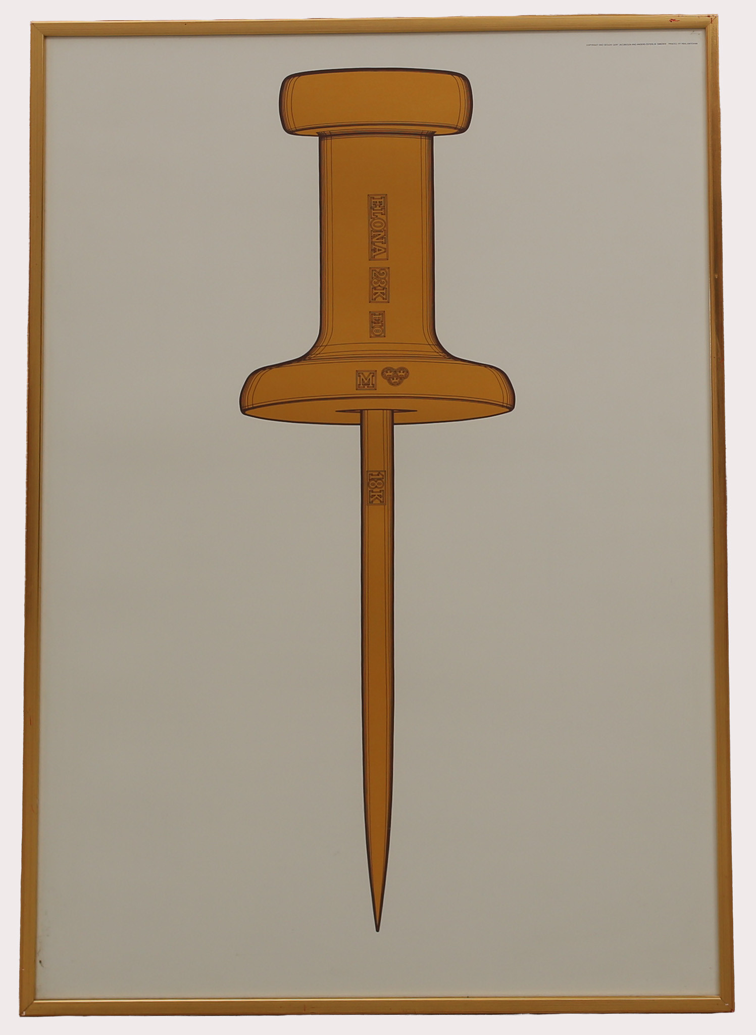 ANDERS ÖSTERLIN. Litografi, "Guldstiftet", ELONA 23 K, 1979.