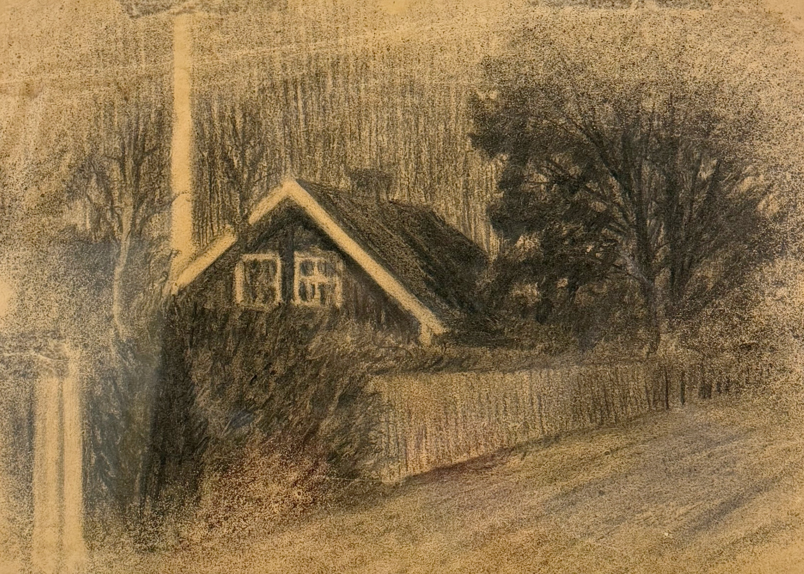 KOLKRITA-PASTELL , Okänd konstnär.