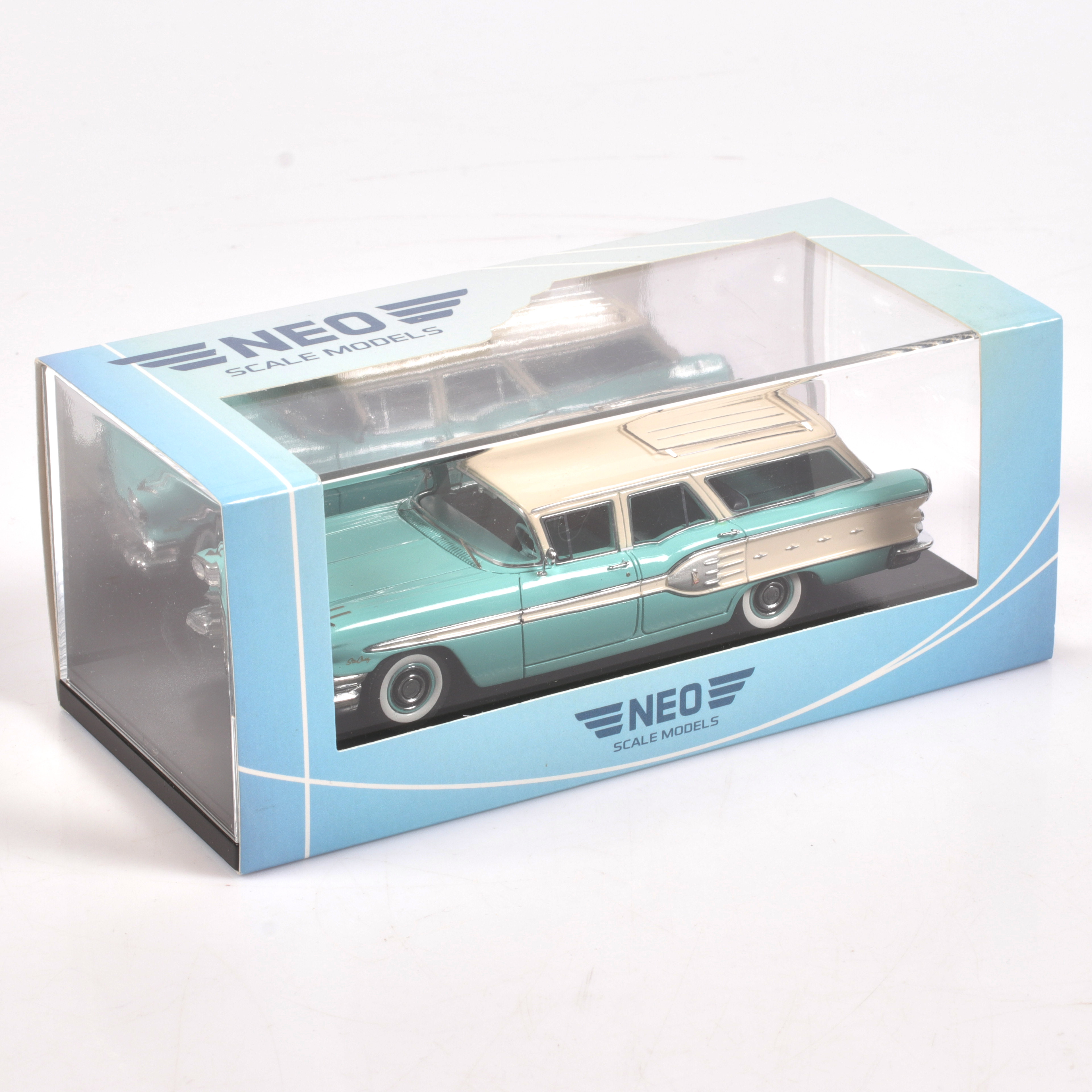 MODELLBIL, metall/resin, Pontiac Star Chief Safari, 1958, NEO Models, skala 1:43.