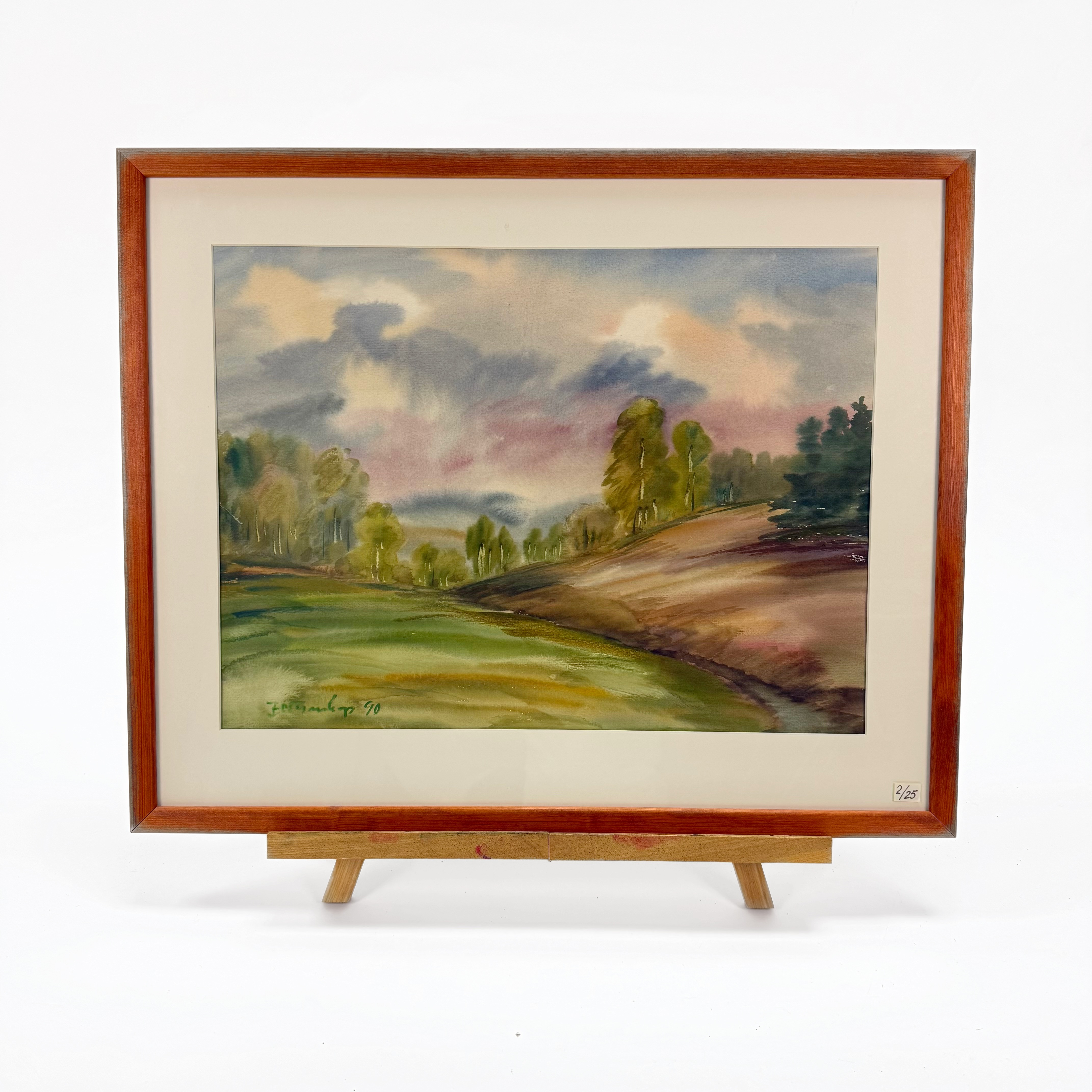 JURIS NESENBERG. Akvarell , rysk konstnär, Daterad-90, utställningsnummer 2/25.