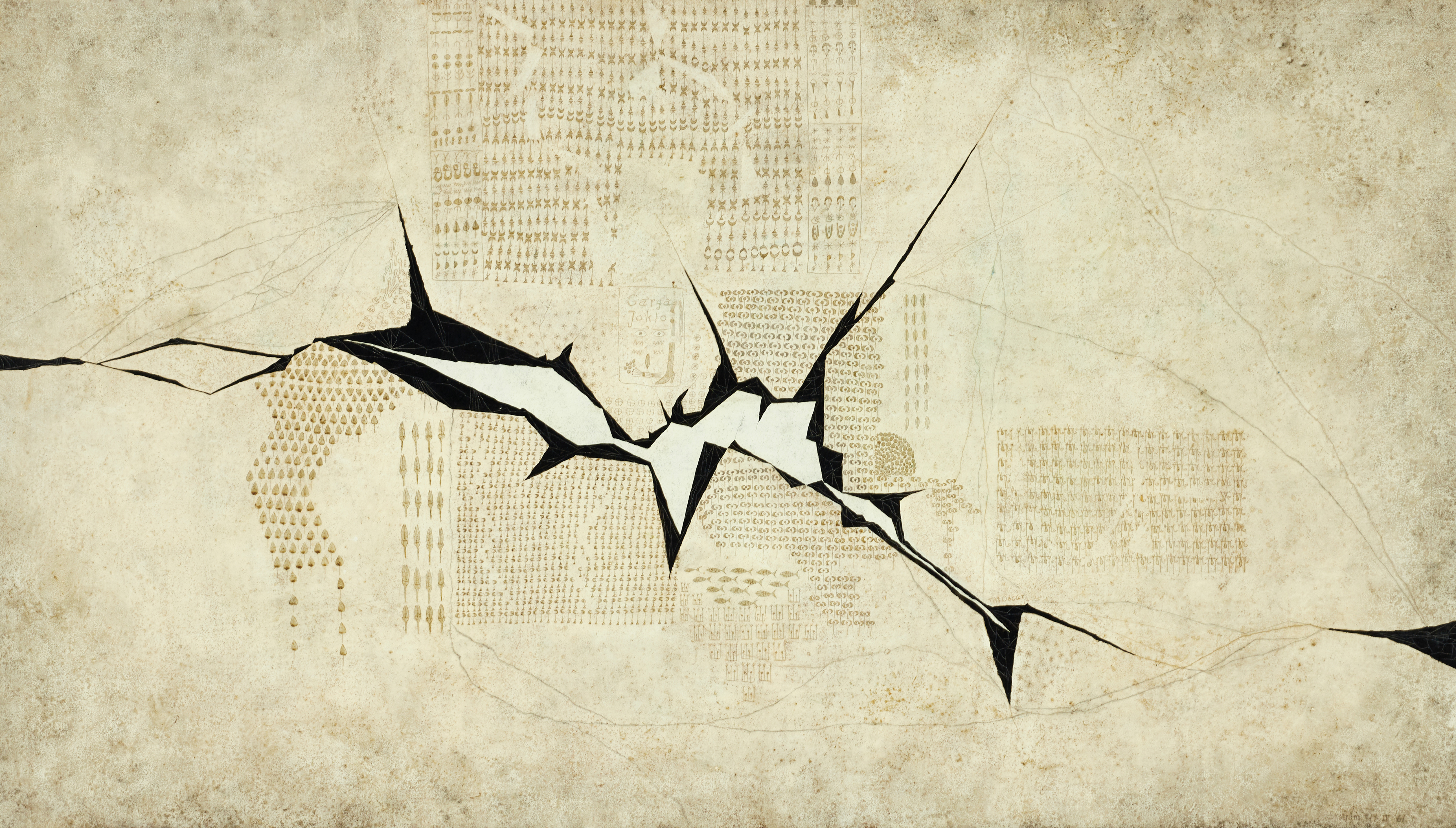 THEA EKSTRÖM (Sverige, 1920-1988). Komposition 1961, signerad, daterad 14 IV 61, blandteknik på pannå.