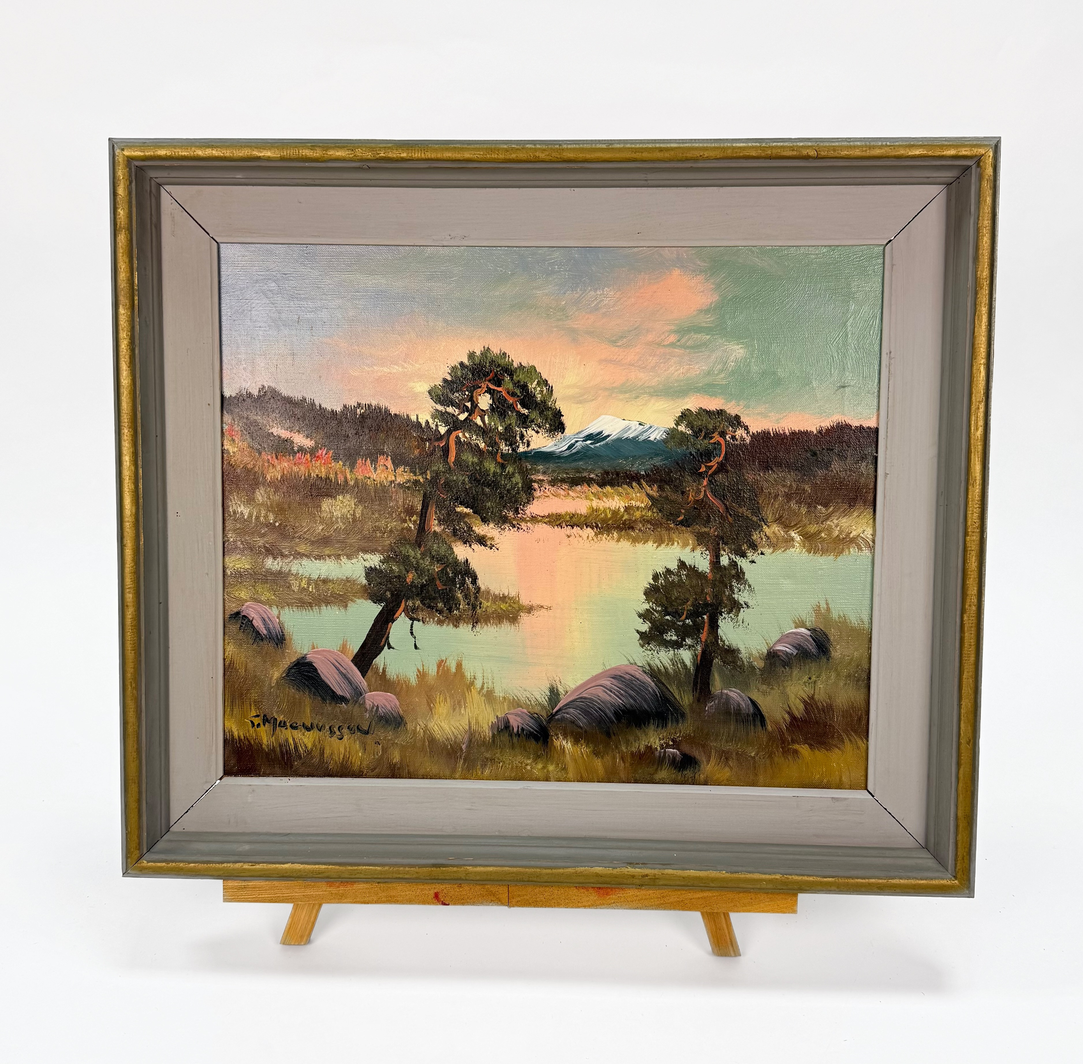 GUSTAV MAGNUSSON. Oljemålning, fjälllandskap, signerad.