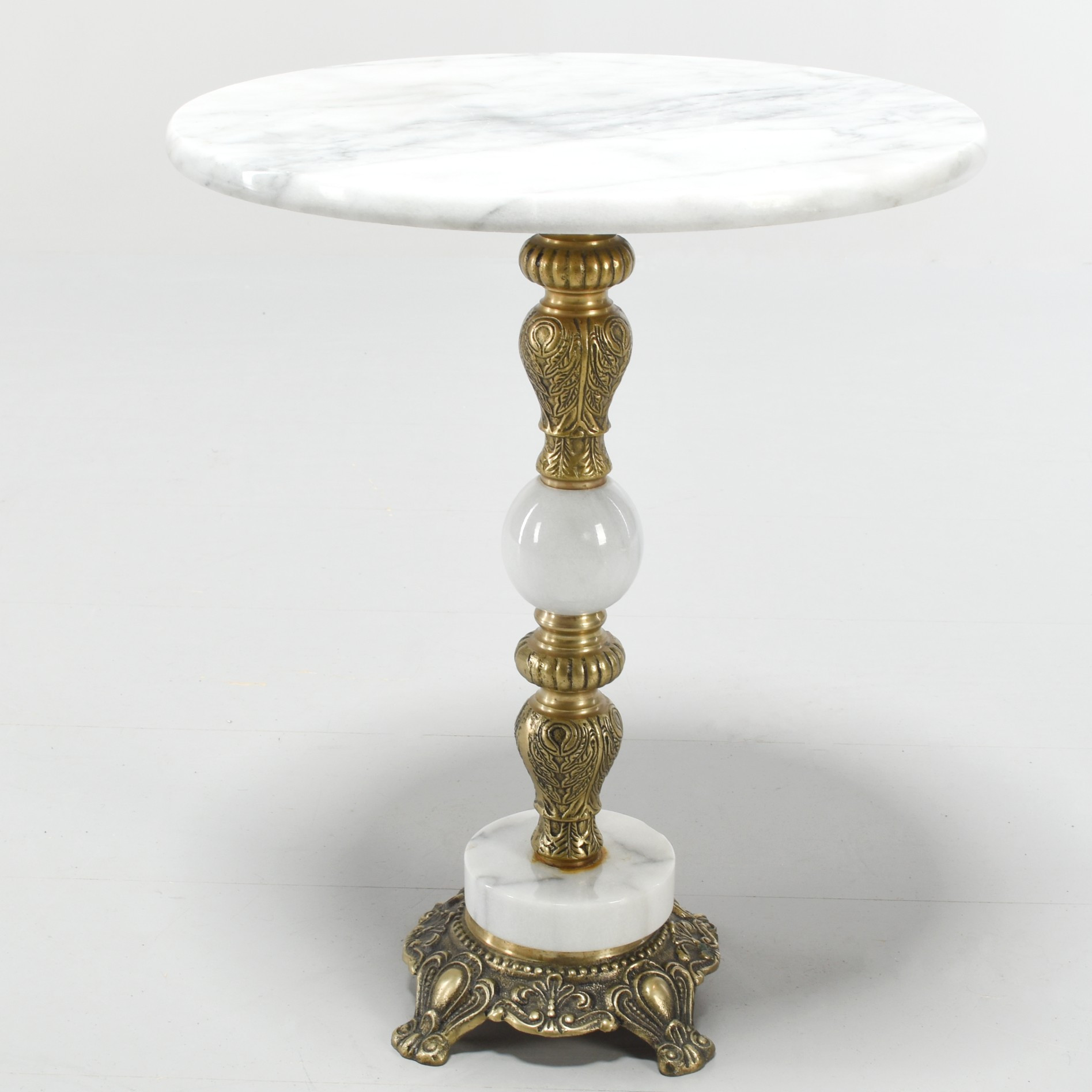 Piedestal/Blomsterbord, Empirstil, Marmor och Mässing, 1900-tal.