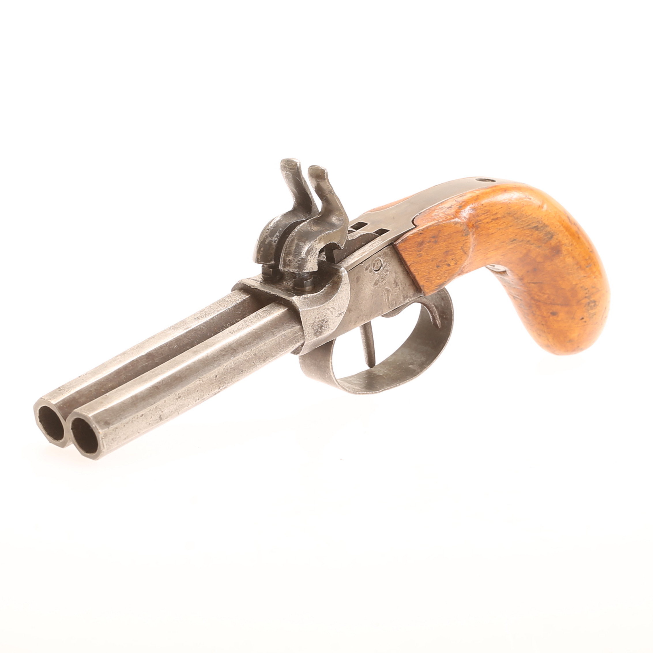 PISTOL, dubbelpipig, Tyskland 1800-tal.