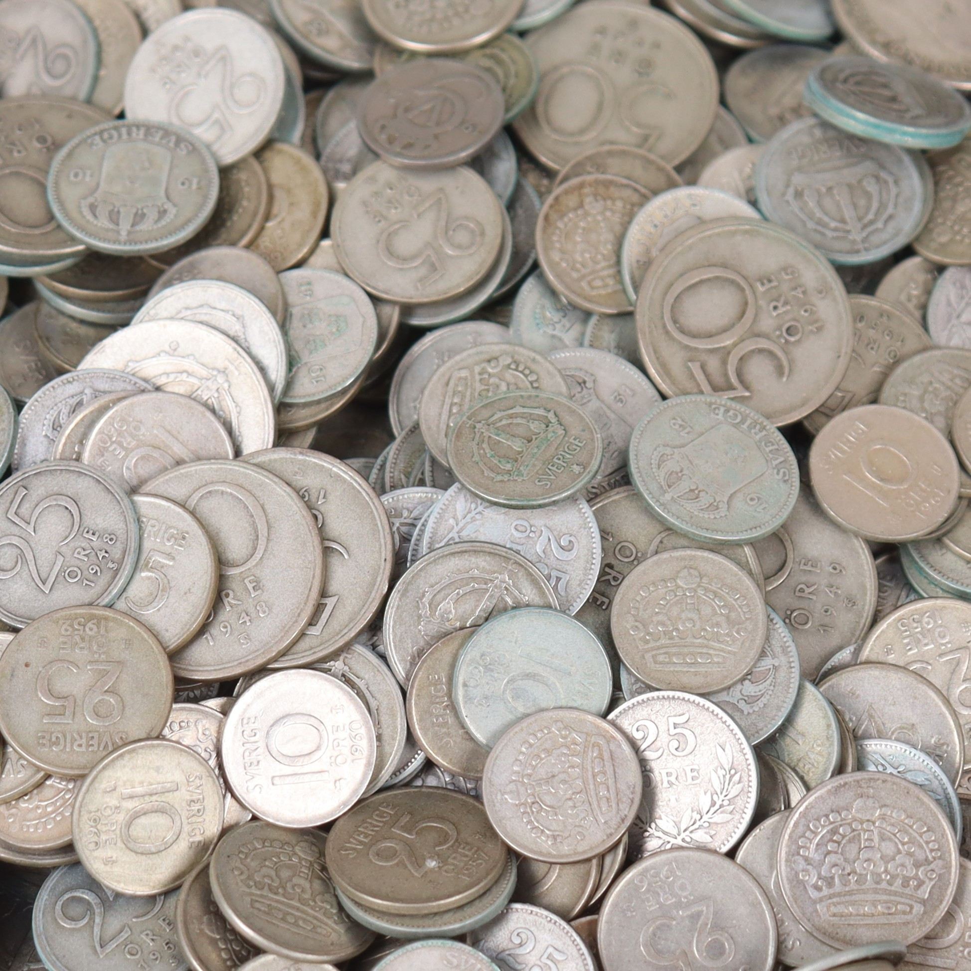 SILVERMYNT, svenska, totalt 3148 gram.