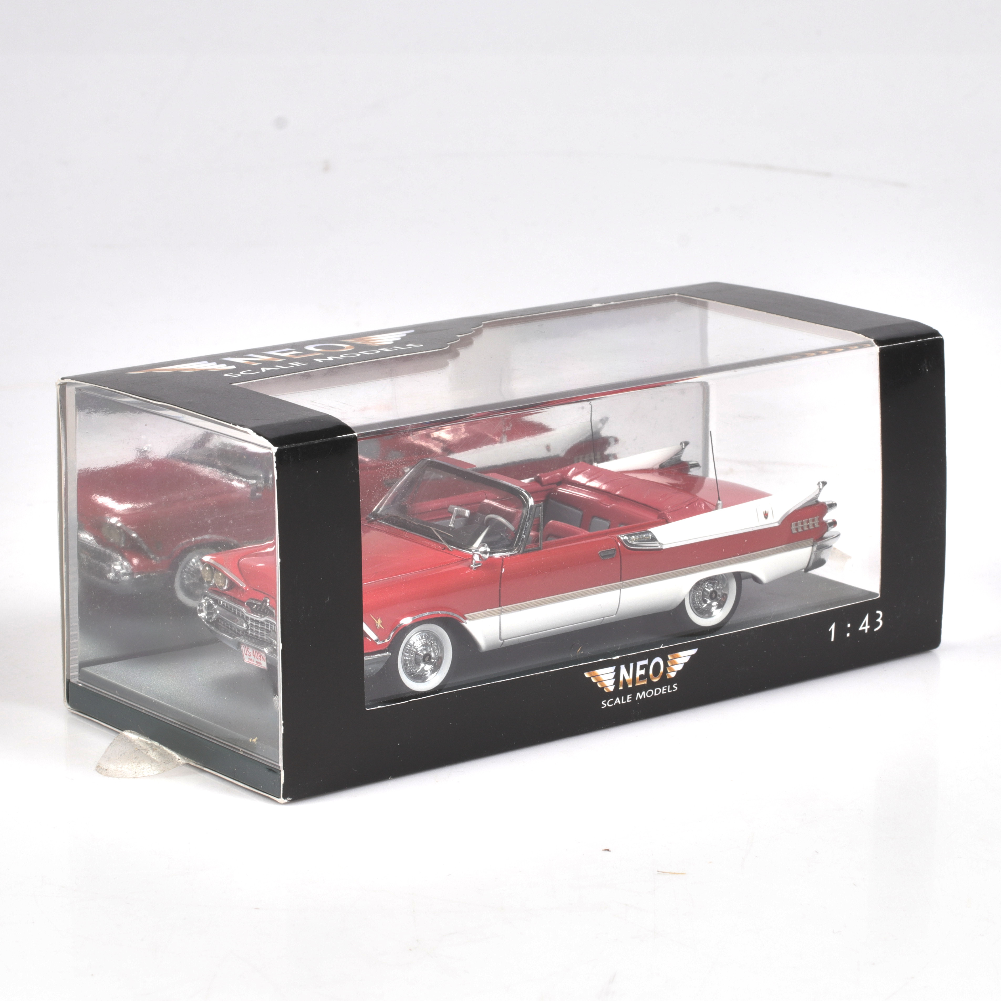 MODELLBIL, metall/resin, Dodge Custom Royal Lancer Convertible, NEO Models, skala 1:43.