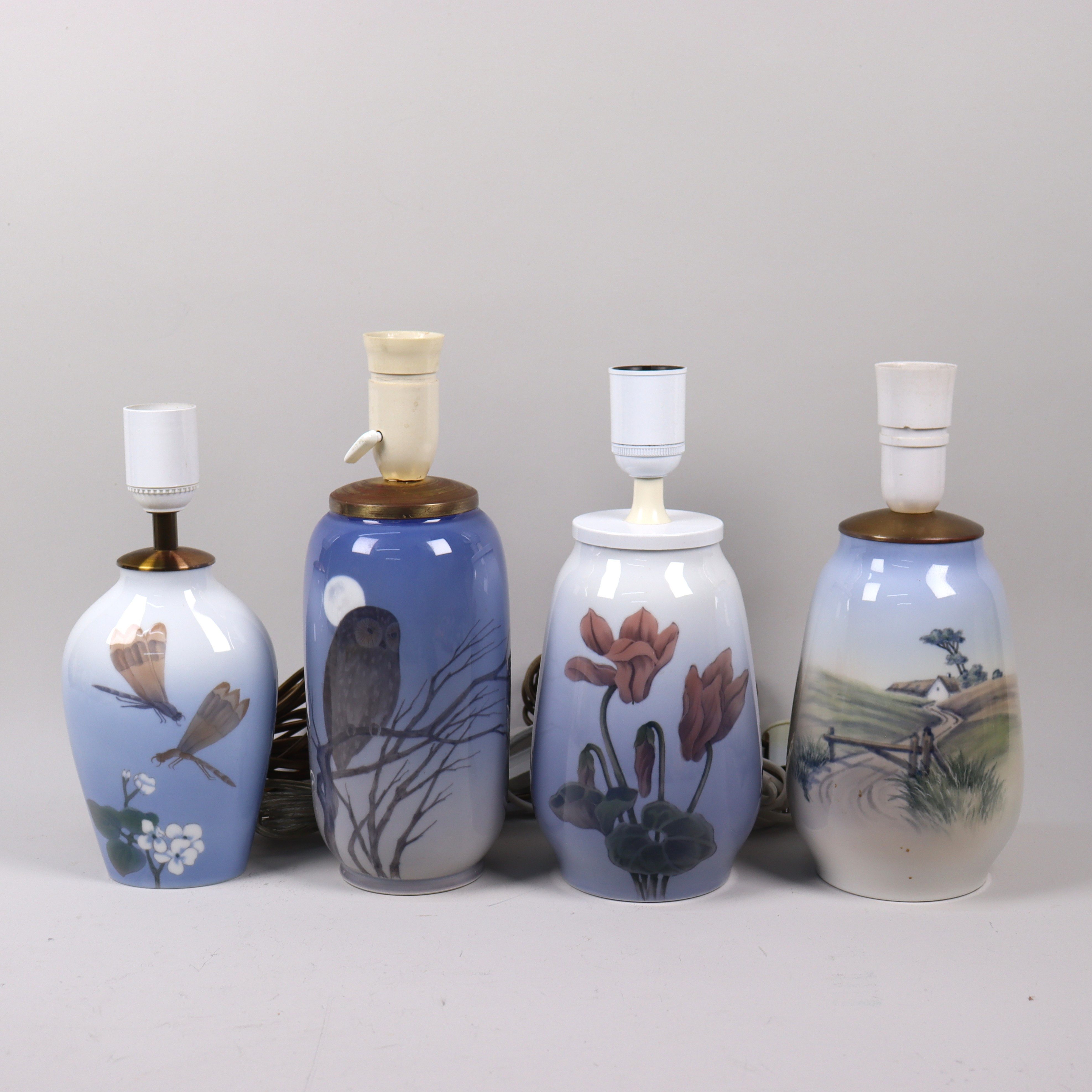 BORDSLAMPOR, Royal Copenhagen & Bing & Gröndahl, Danmark, 4 st.