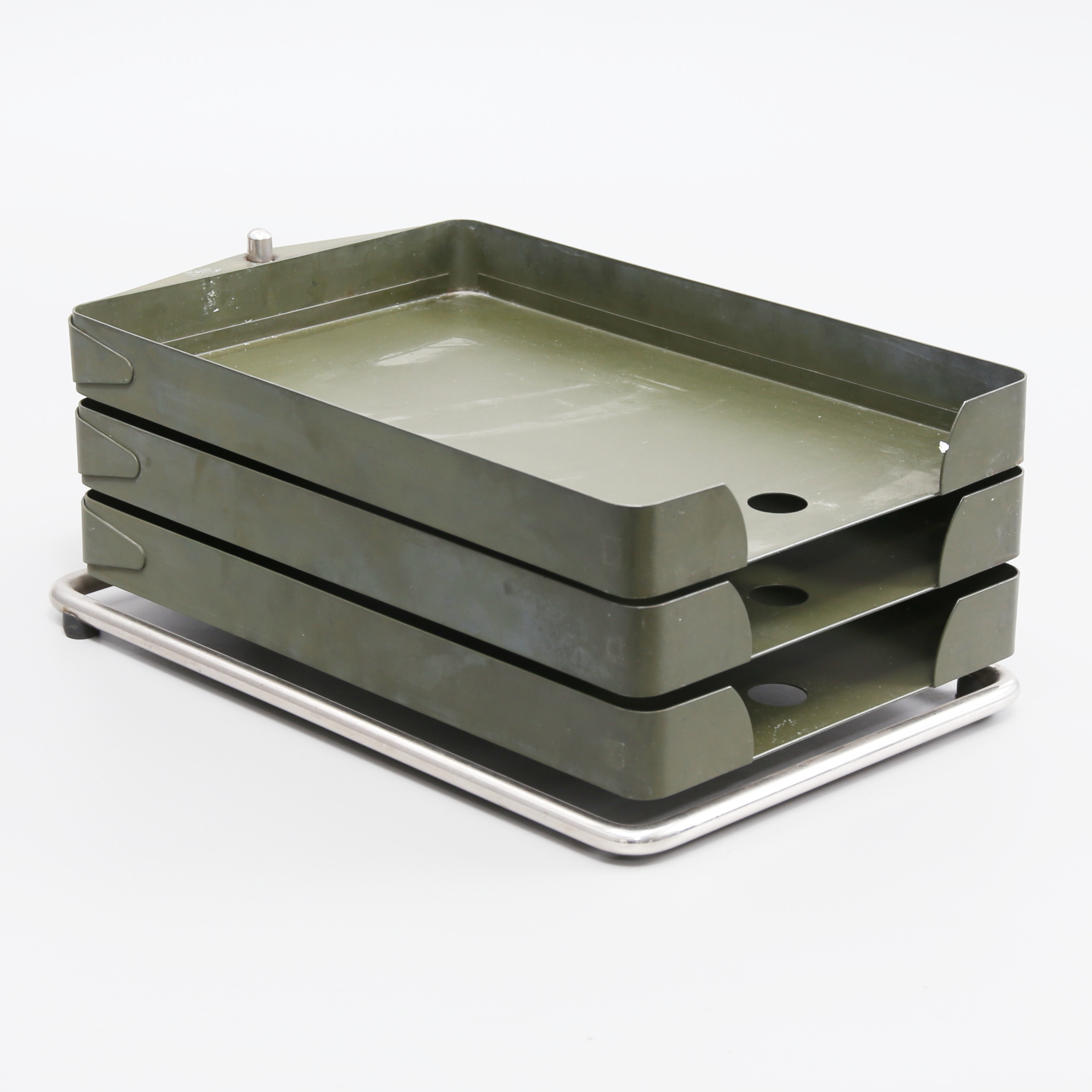 DOKUMENTSTÄLL, plåt, 3 fack, 1900-talets mitt.