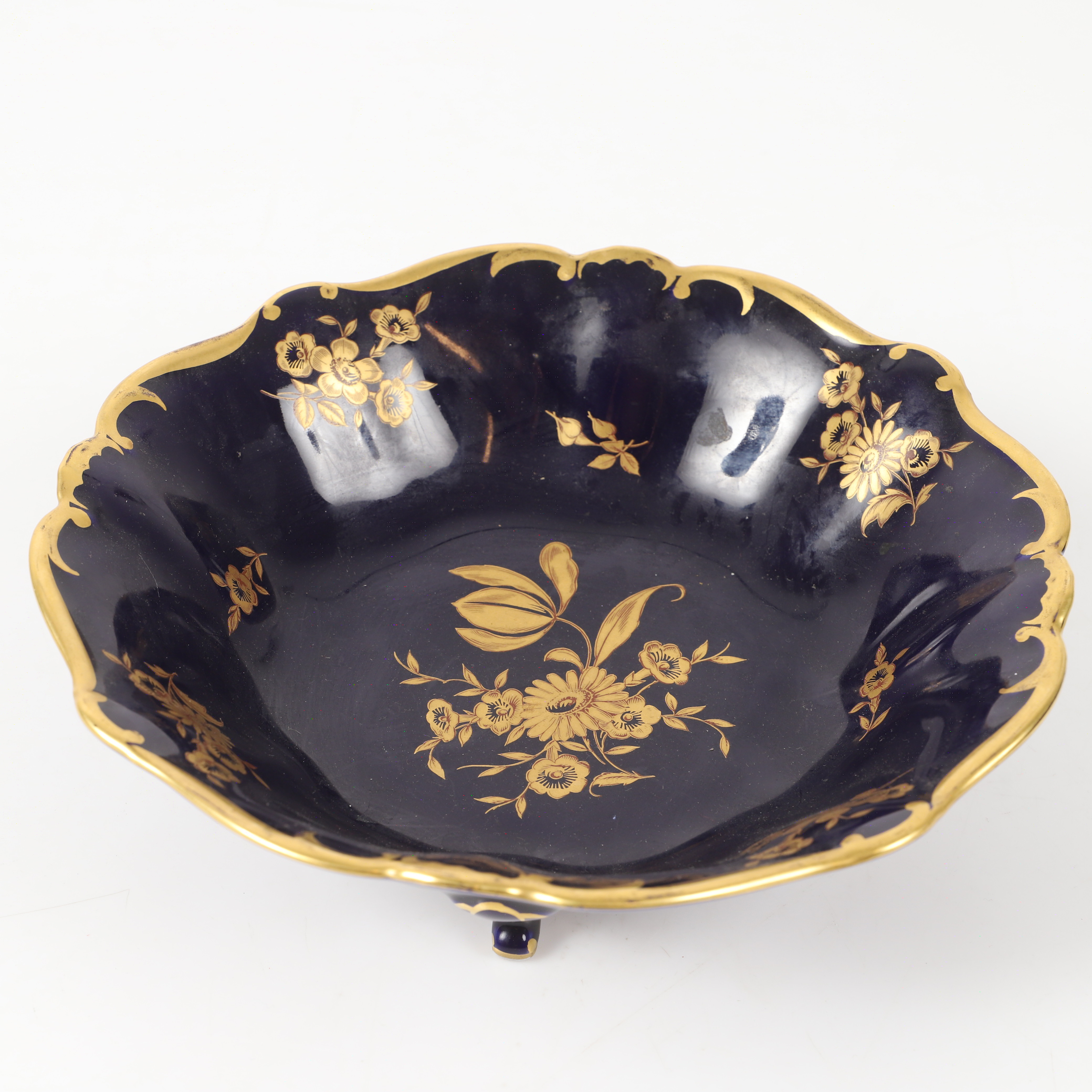 SKÅL, porslin, Echt Kobalt, Ilmenau, Tyskland.