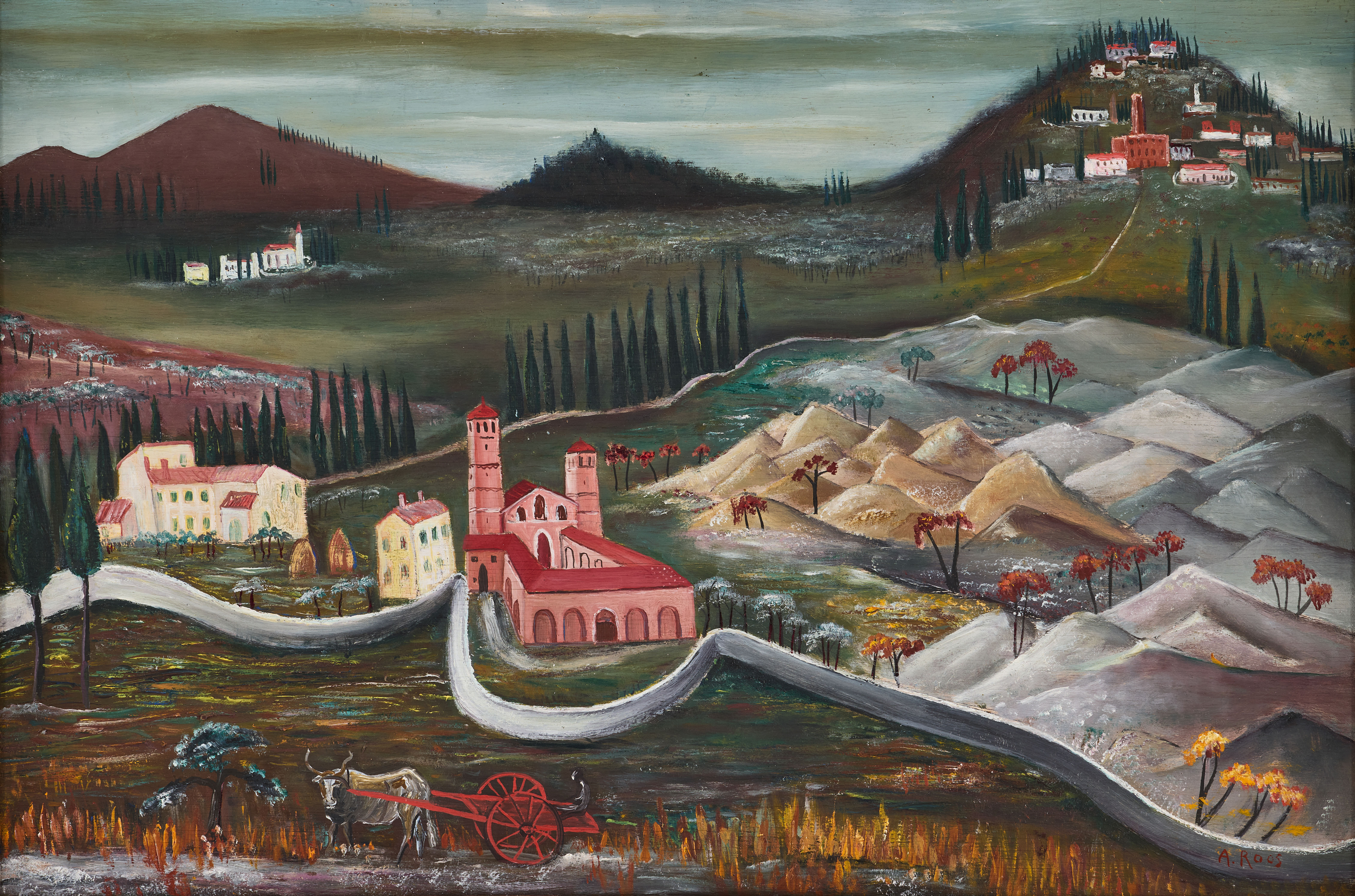 ALEXANDER  ROOS. "Italienskt landskap".