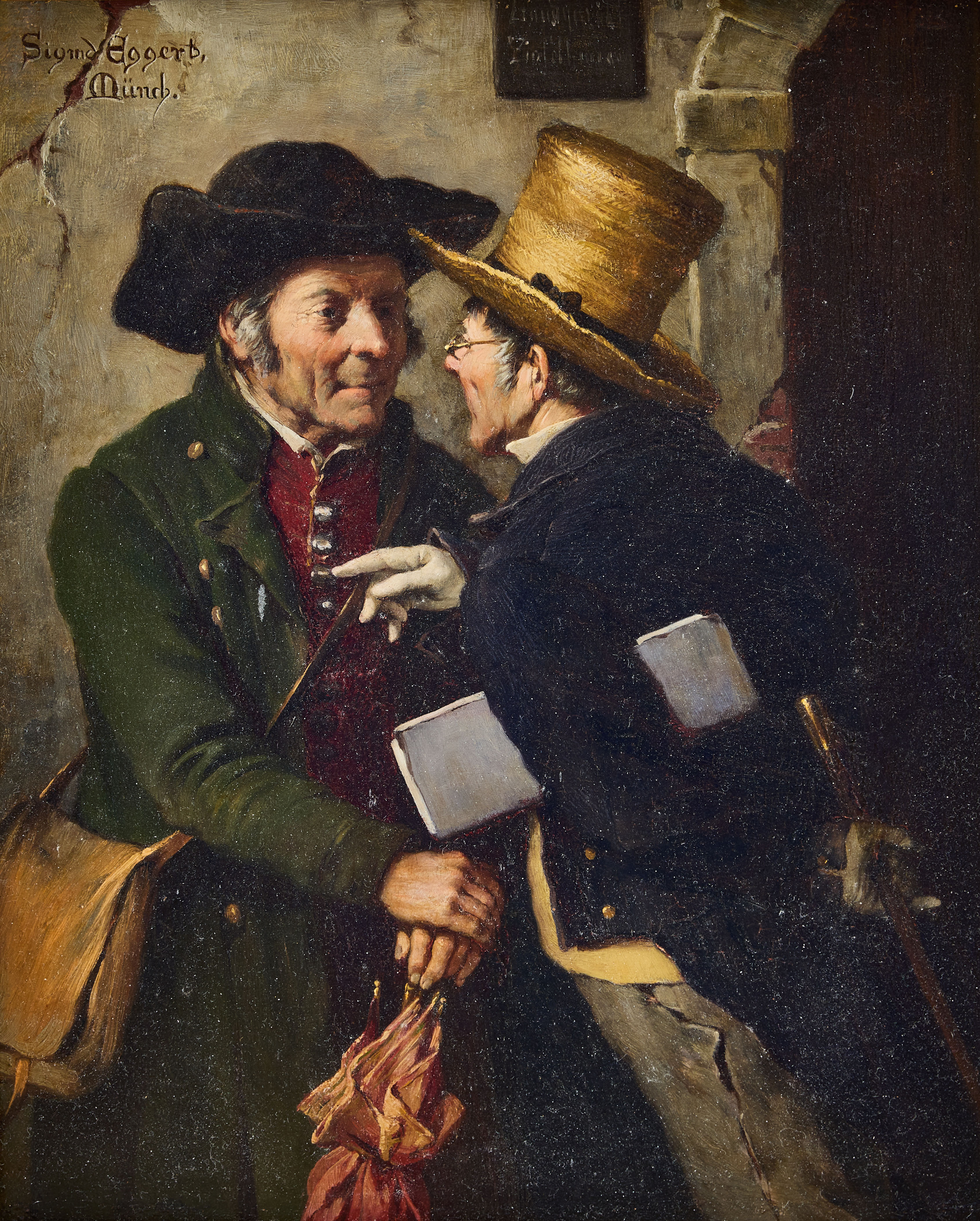 SIGMUND EGGERT. Två samtalande män.