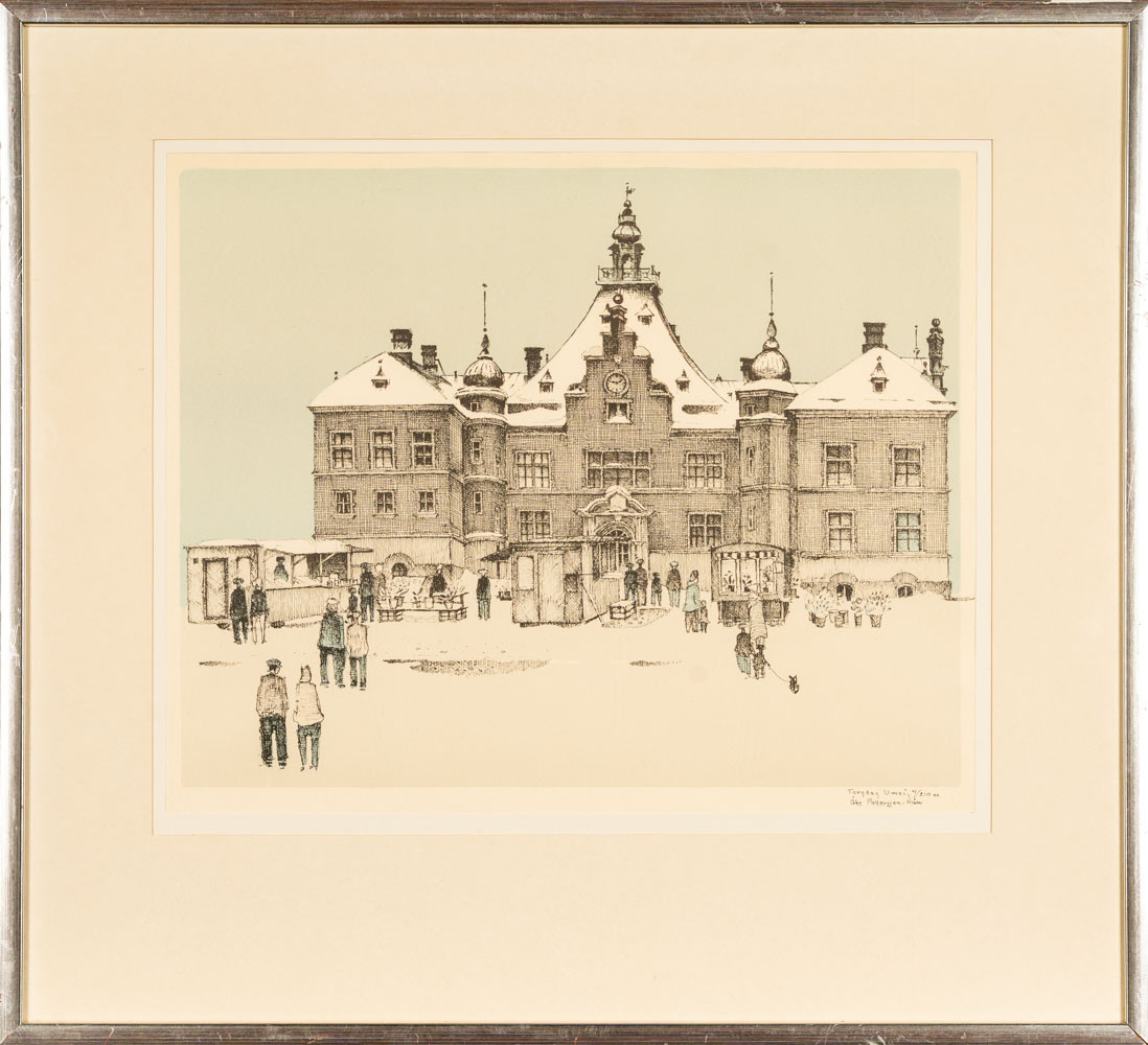 Färglitografi " Torsdags Umeå", Signerad och 4/210.