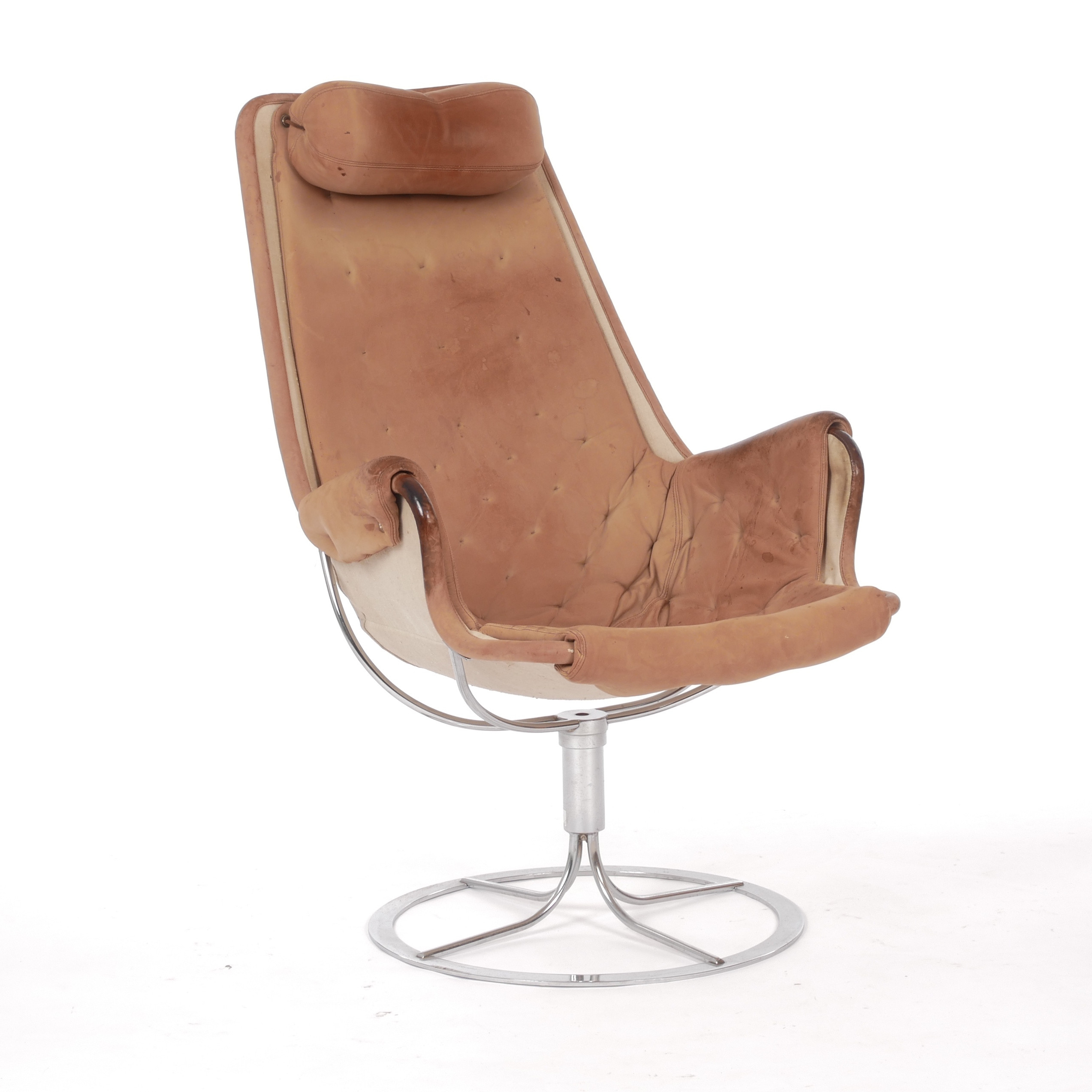 BRUNO MATHSSON. Snurrfåtölj, "Jetson", läder, för Dux.