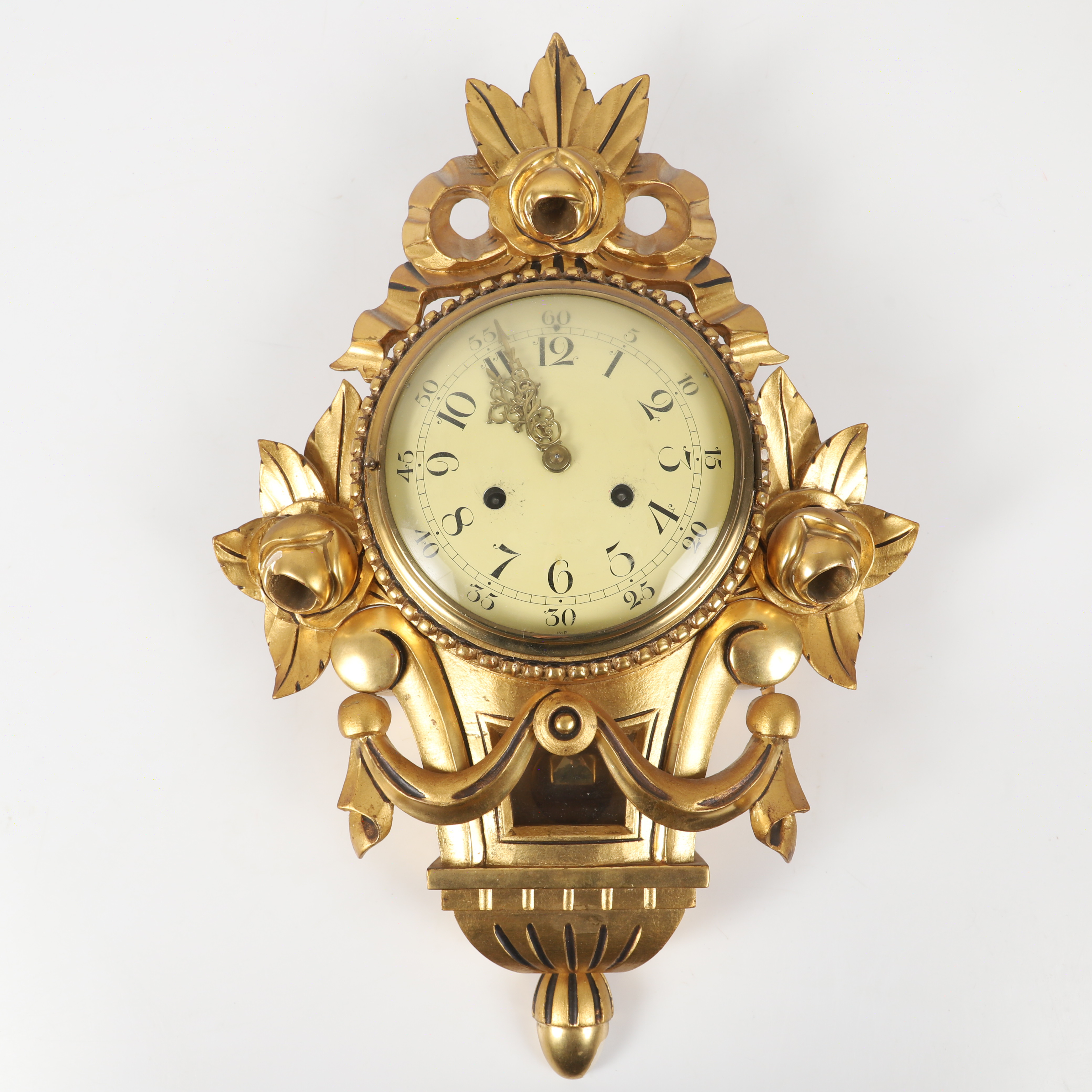 VÄGGPENDYL, förgyllt trä, 1900-tal.