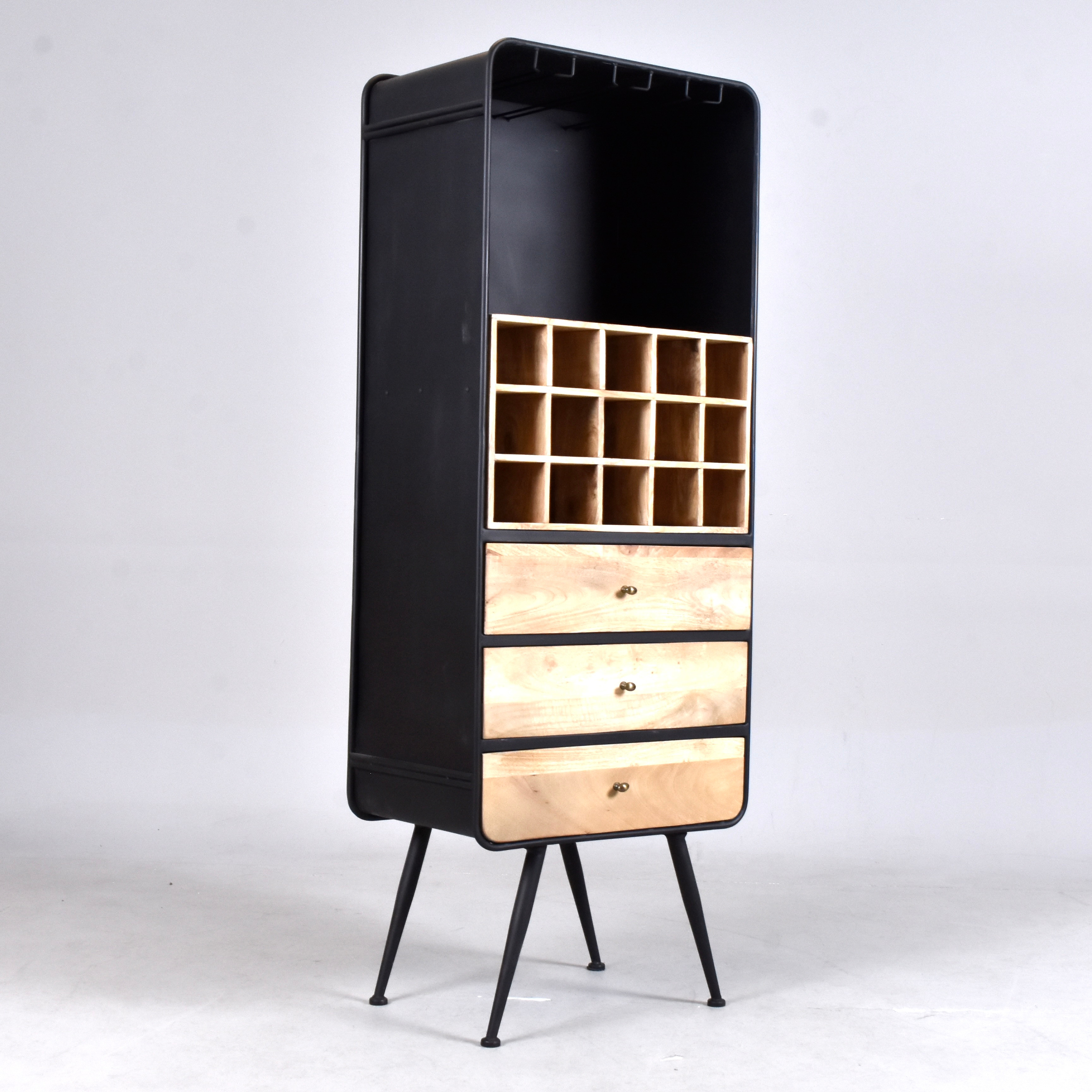 VINSTÄLL, med glasupphängning och lådor, Barolo, modern tillverkning.