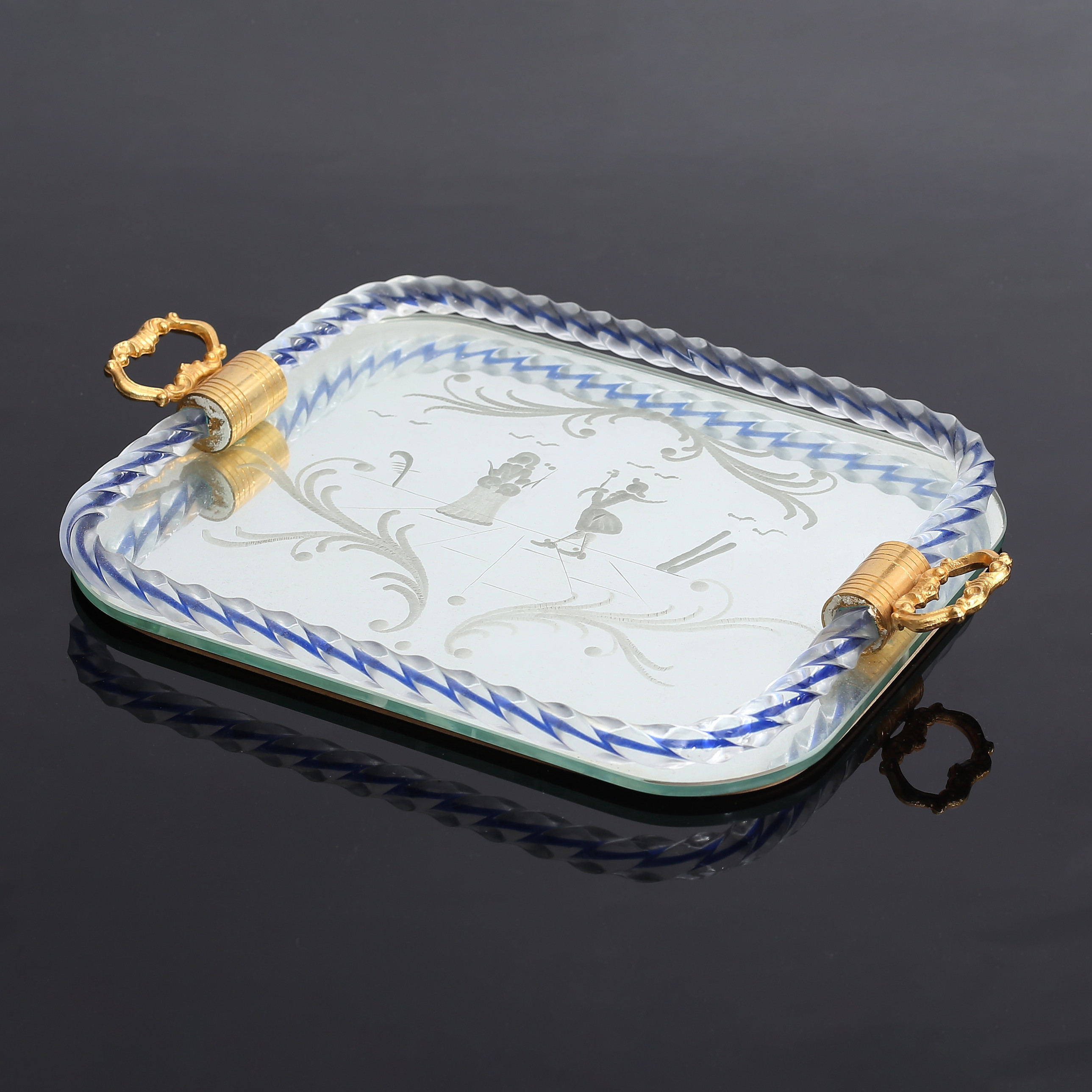 BRICKA, spegelglas, möjligen Murano, Venedig Italien, 1900-tal.