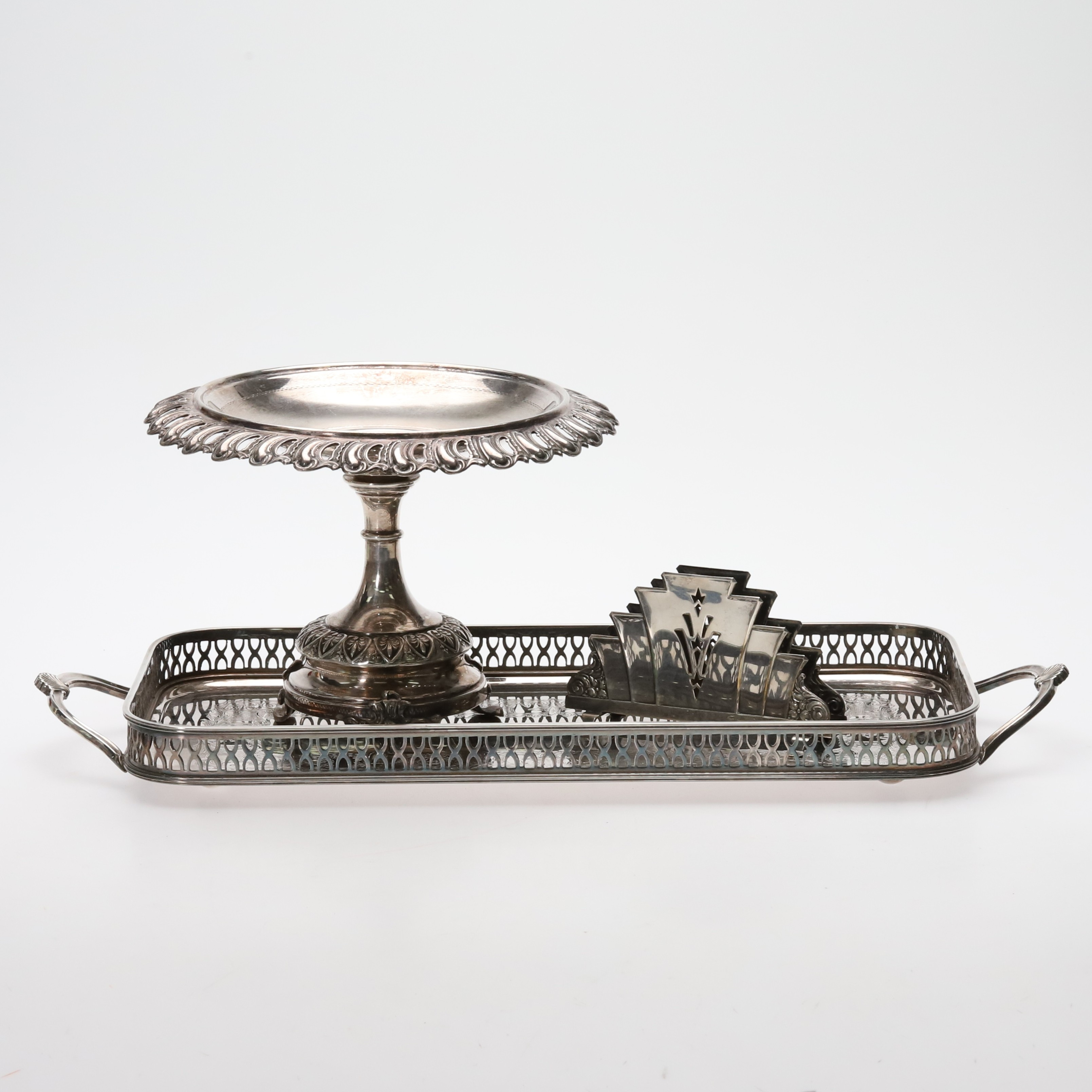 SERVISDELAR. 3 st. Nysilver. bl.a Cavalier och GAB, 1900-tal.