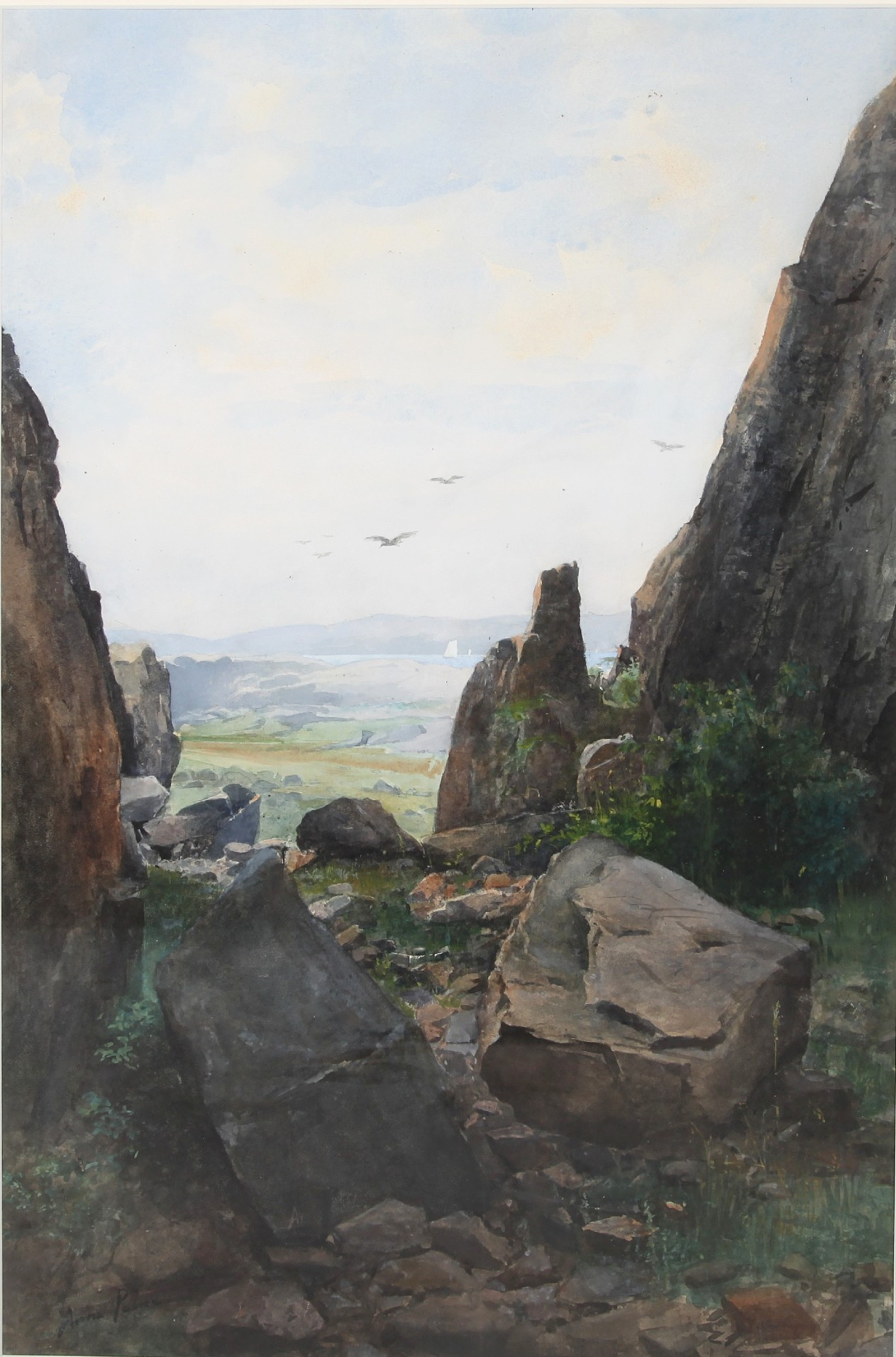 ANNA PALM DE ROSA. 1859-1924. Akvarell, signerad.