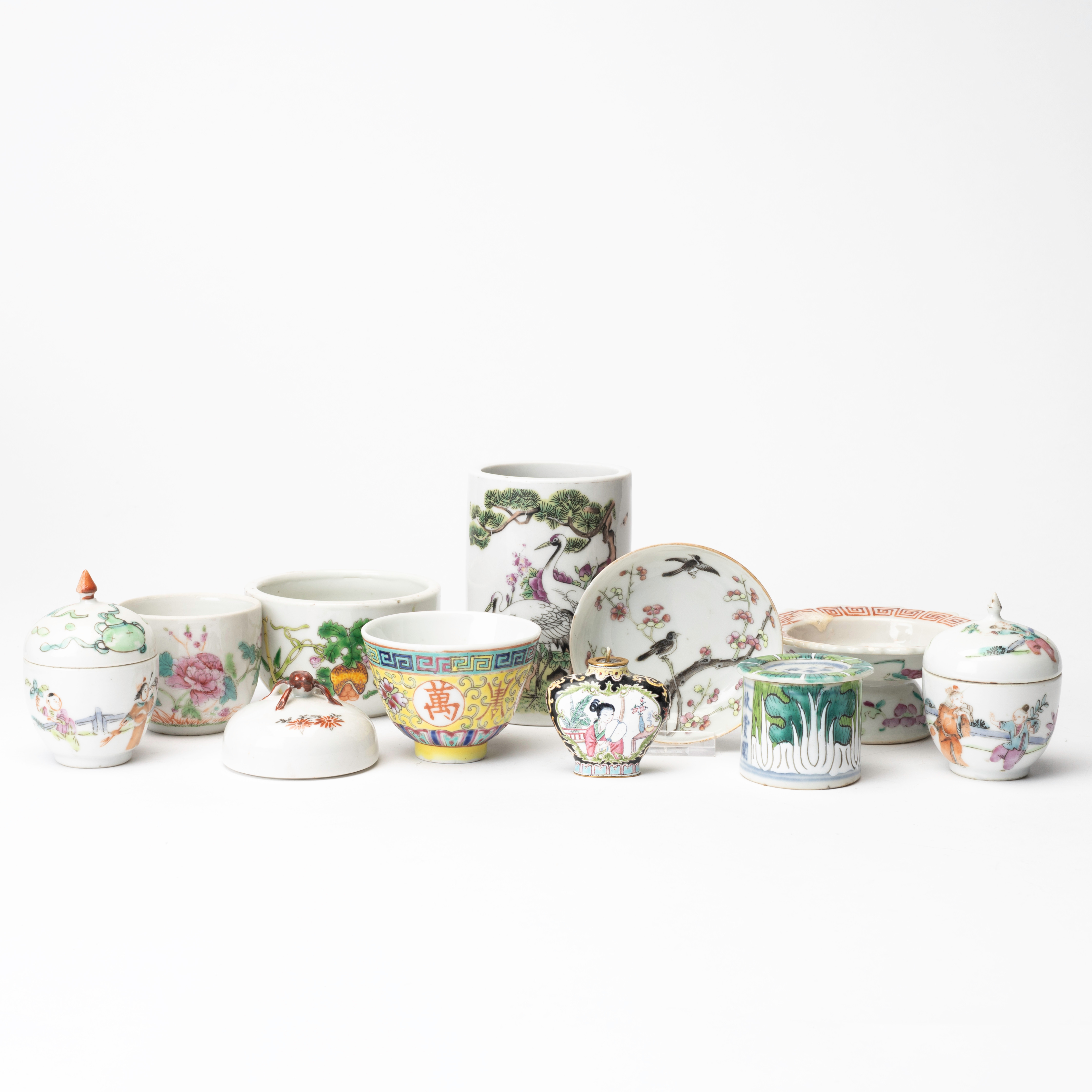 PARTI PORSLIN, 10 delar, Kina, 1800/1900-tal.