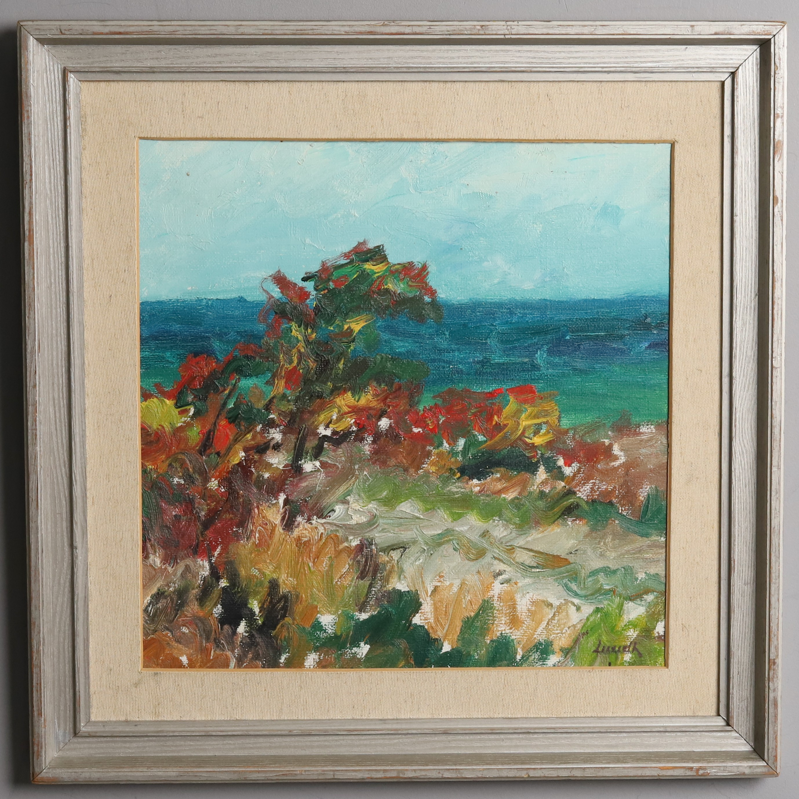 BERTIL LUNDH. Olja på duk, "Vid havet", signerad.