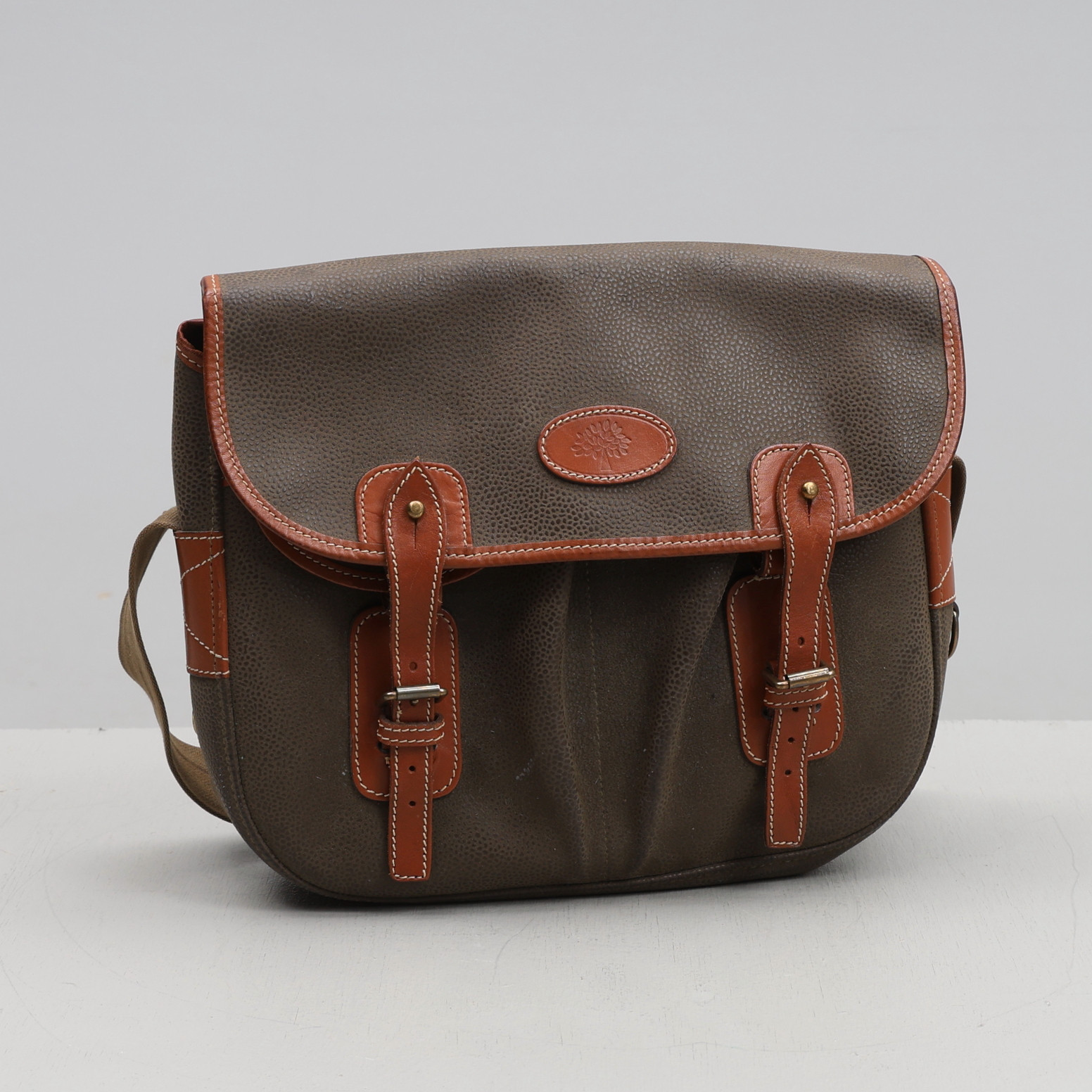 MULBERRY, väska, "Messenger", skinn/scotchgrain, Italien.