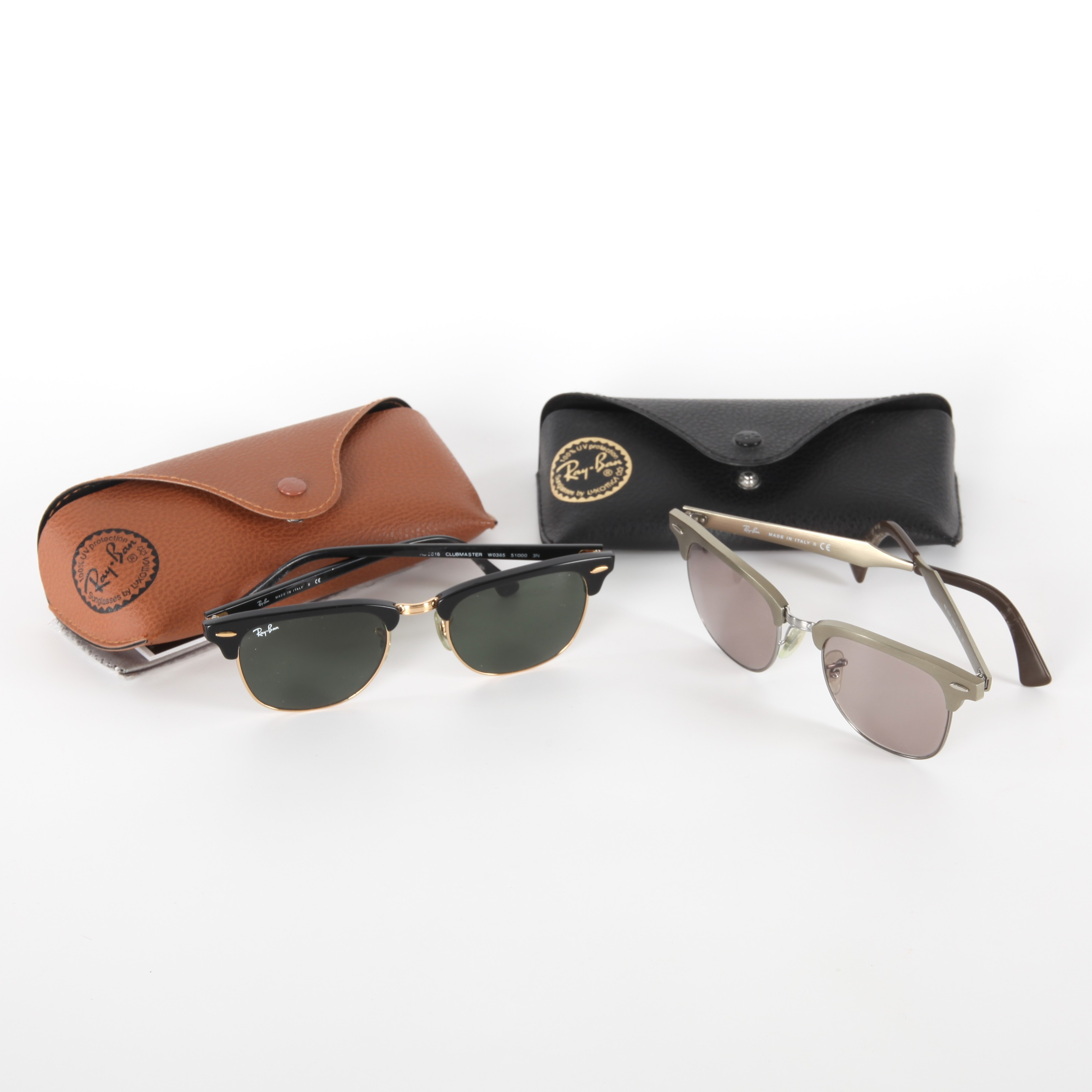 SOLGLASÖGON RAY-BAN, 2 par, Mod RB 3507 & RB 3016 Clubmaster.
