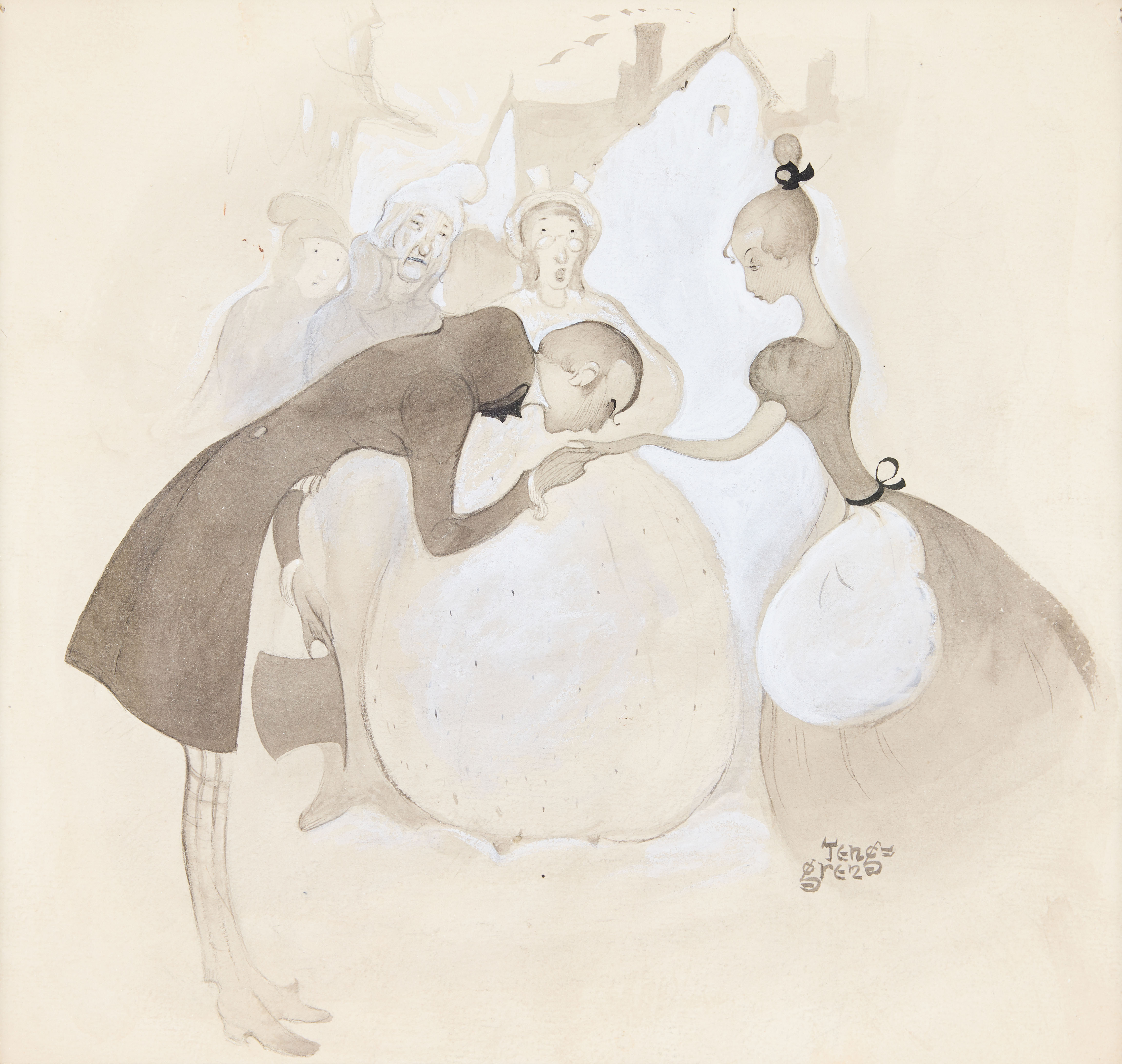 GUSTAF  TENGGREN. "Uppvaktningen".