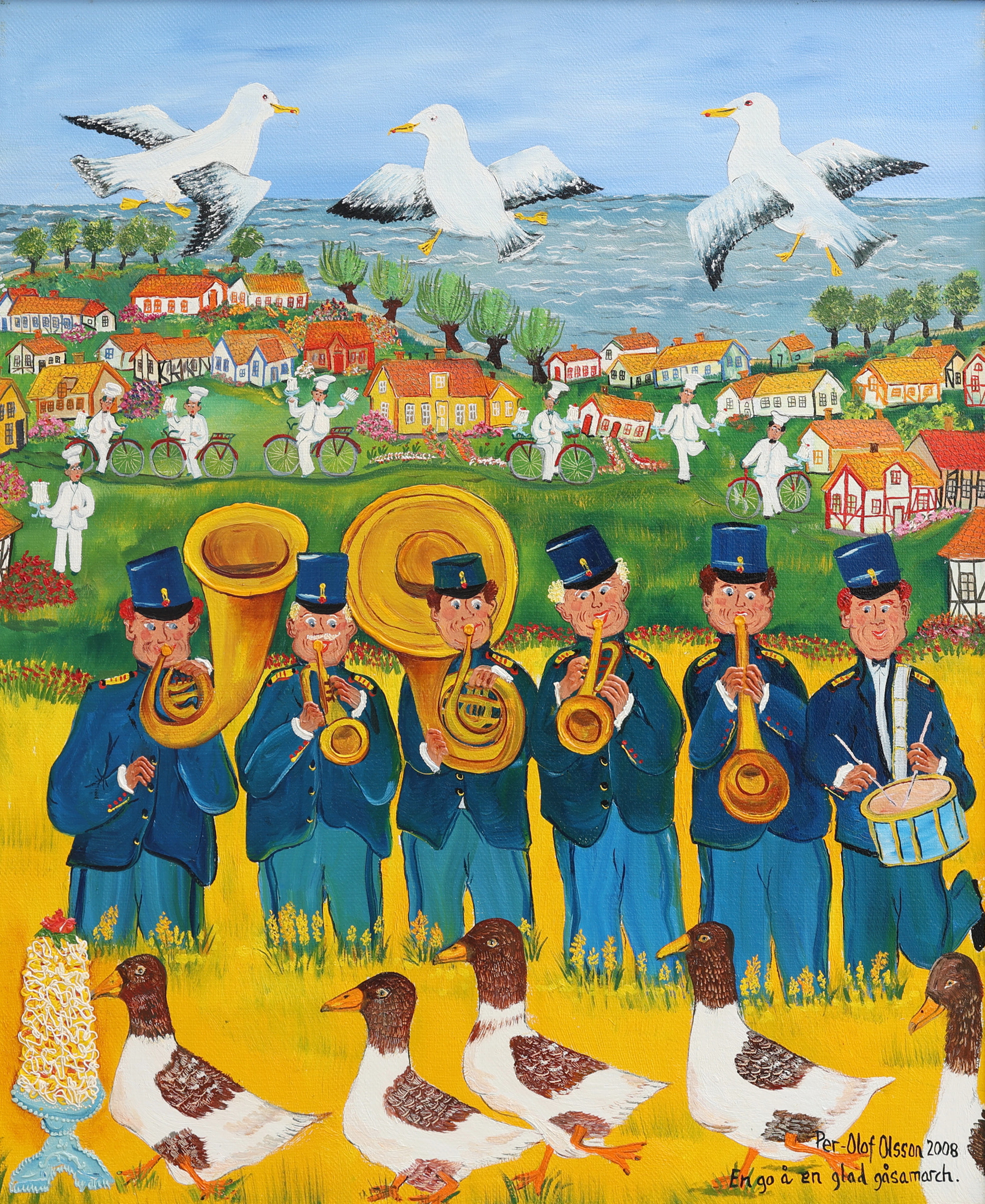 PER-OLOF OLSSON (FÖDD 1949). "EN GO Å EN GLAD GÅSAMARSCH", 2008.