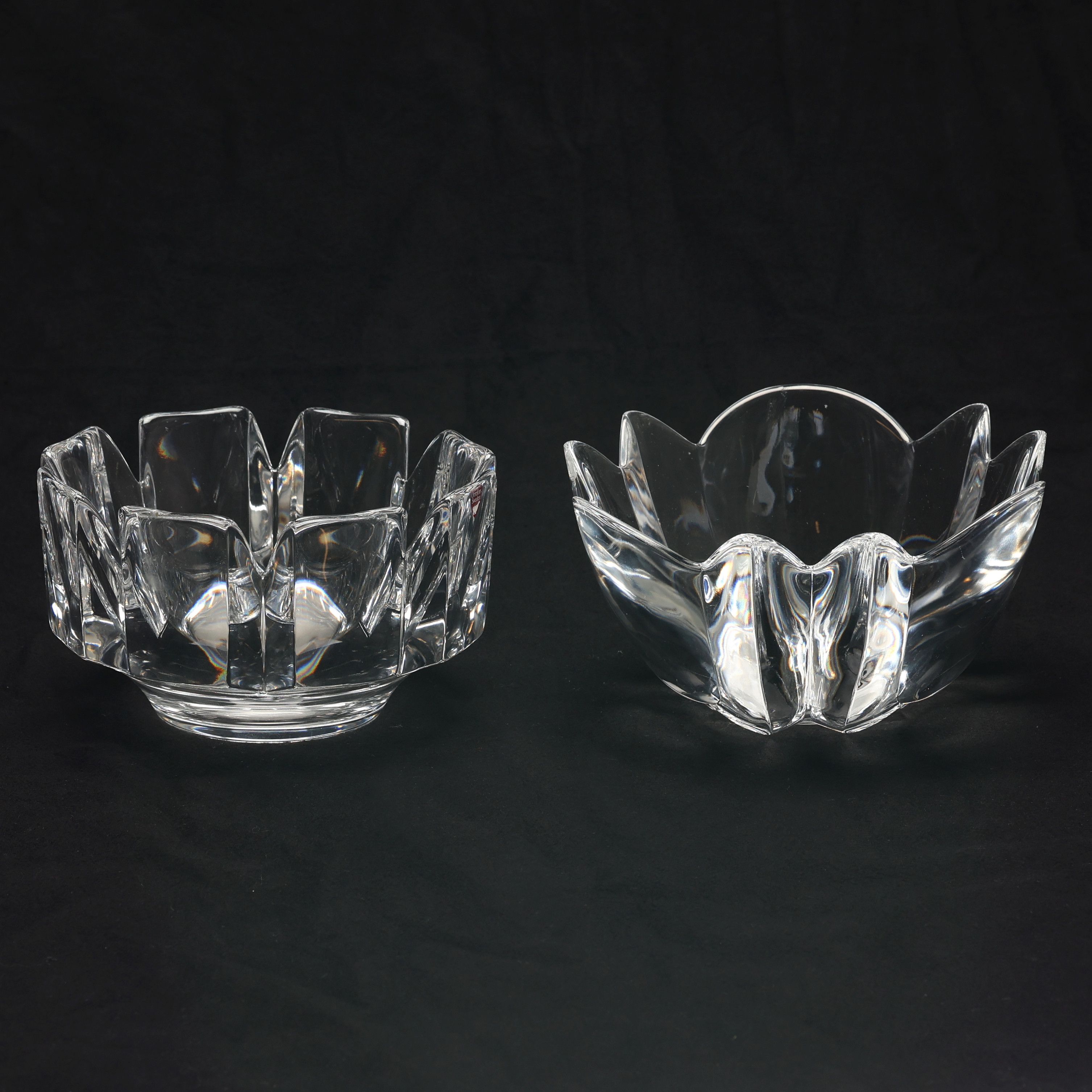 LARS HELLSTEN. Glasskålar, 2 st, "Corona" och "Dala", Orrefors.