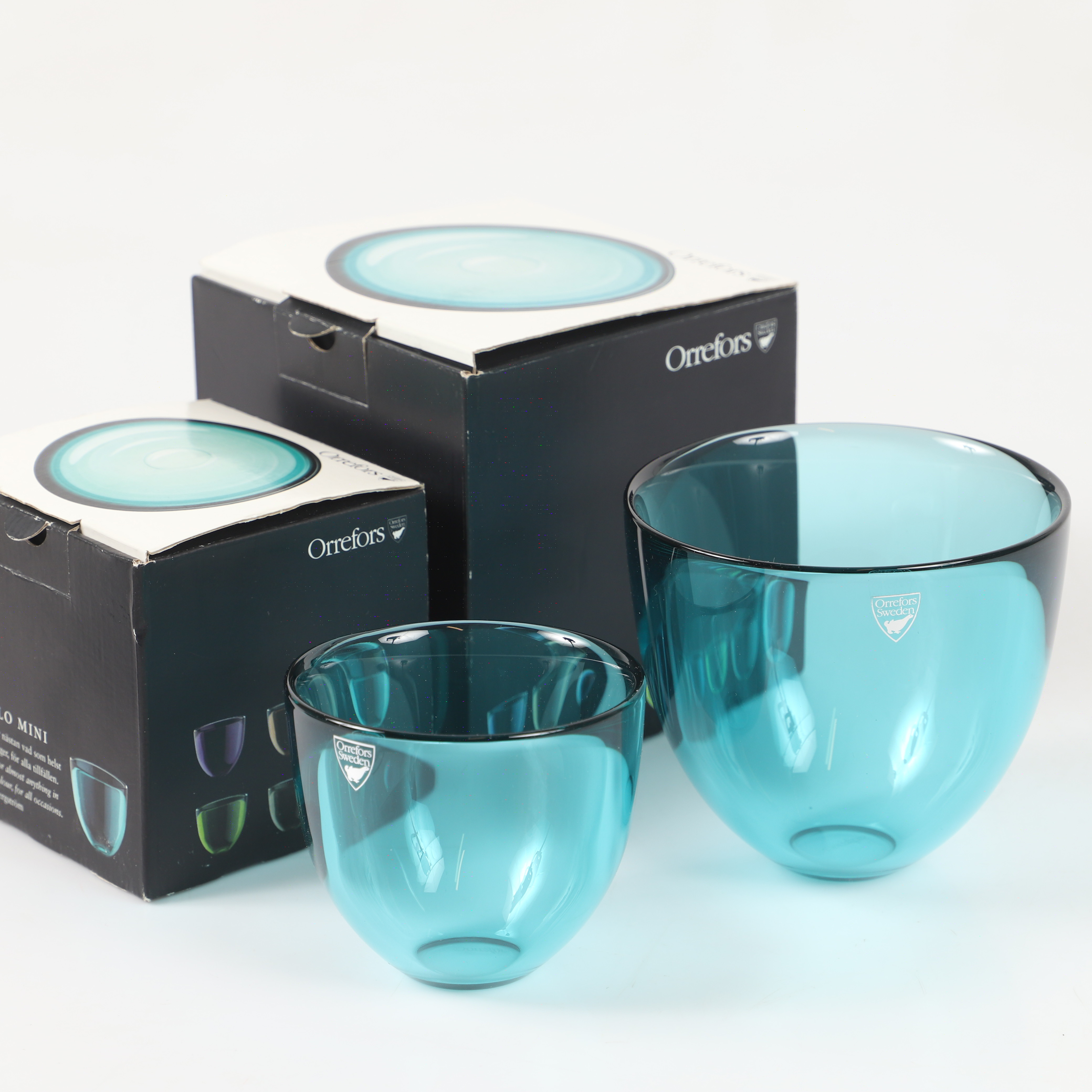 LENA BERGSTRÖM. Skålar, 2 stycken, "Pastillo", glas, Orrefors.