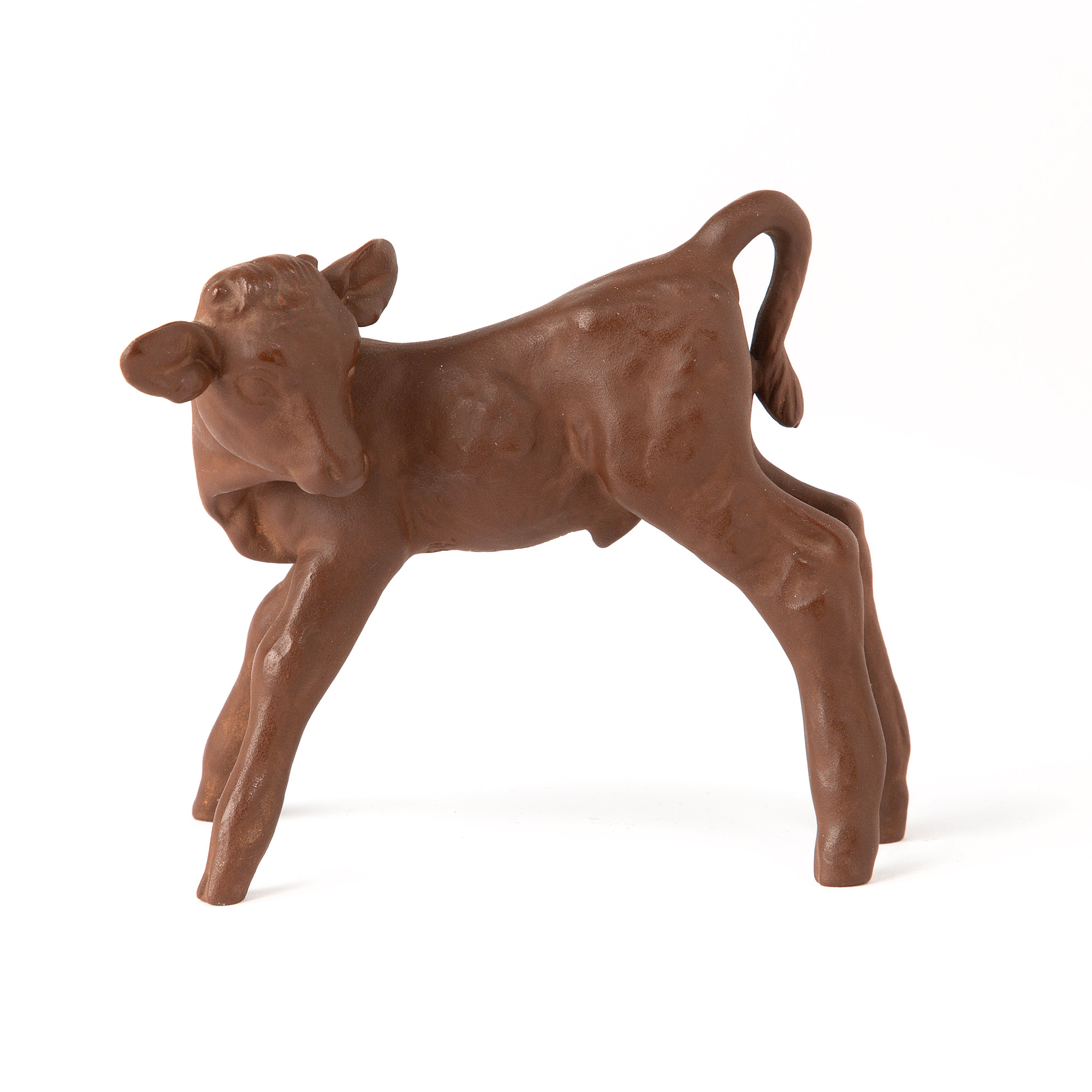 FIGURIN. Kalv, lergods, Meissen.