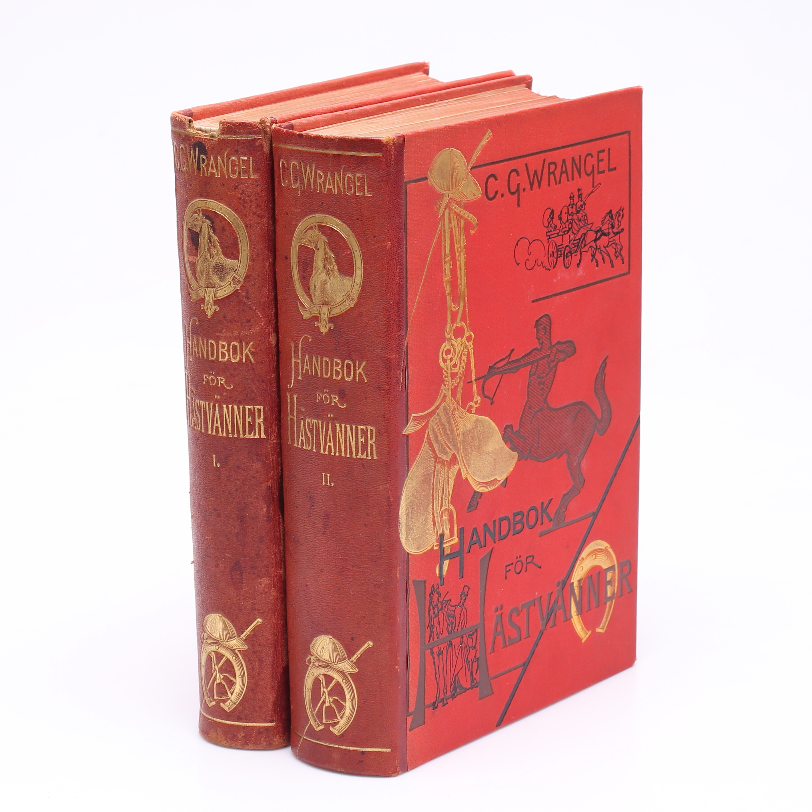 HANDBOK FÖR HÄSTVÄNNER, 2 BAND. Bonniers, Stockholm, 1887.