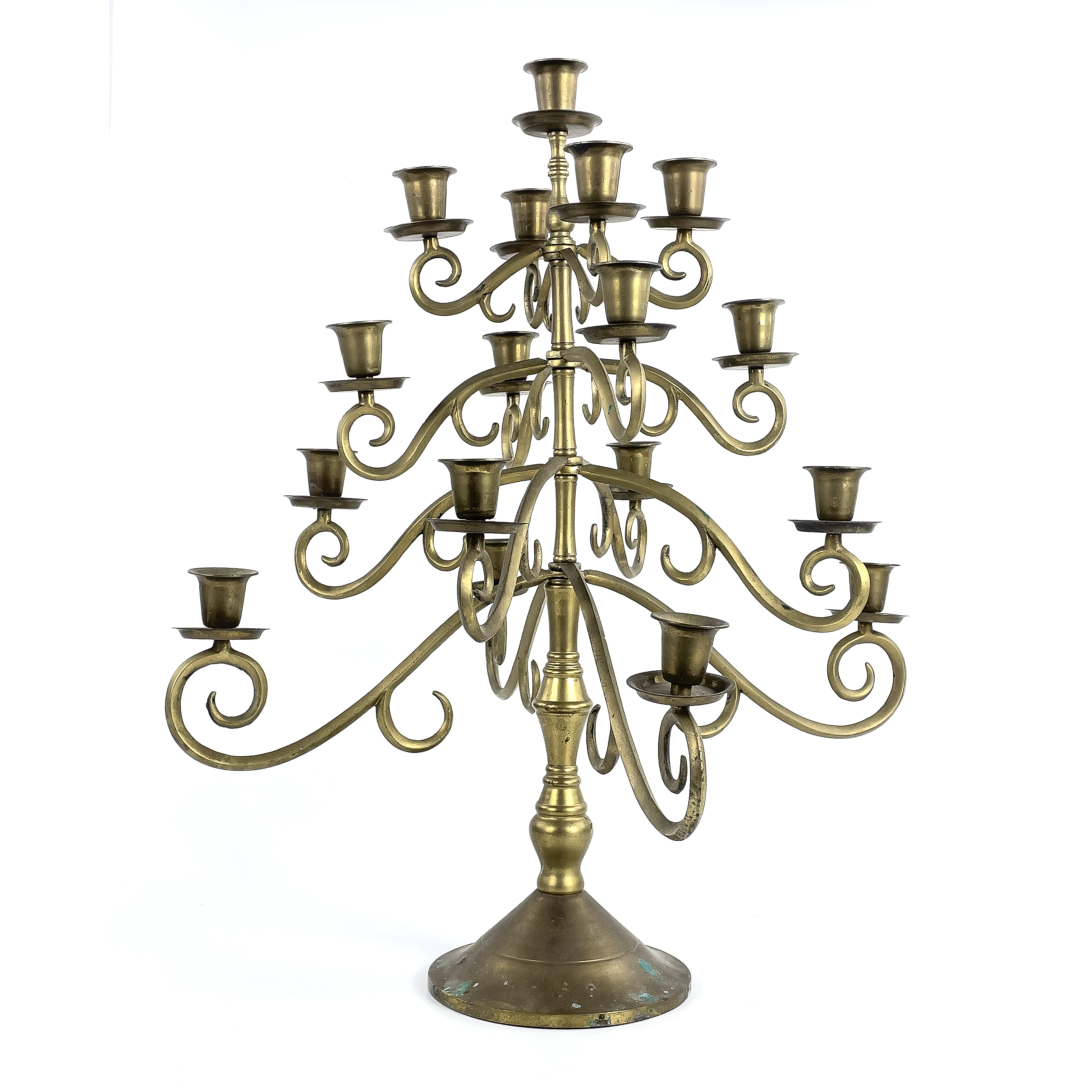KANDELABER, för 17 ljus, mässing, 1900-tal.