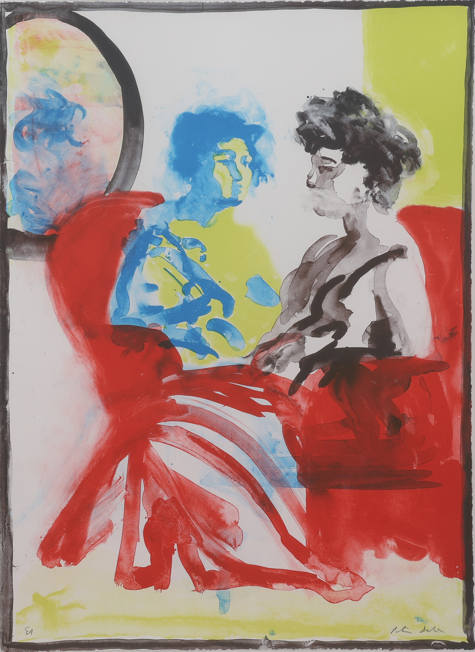 PETER DAHL. FIGURSTUDIE MED SAMTALANDE KVINNOR.