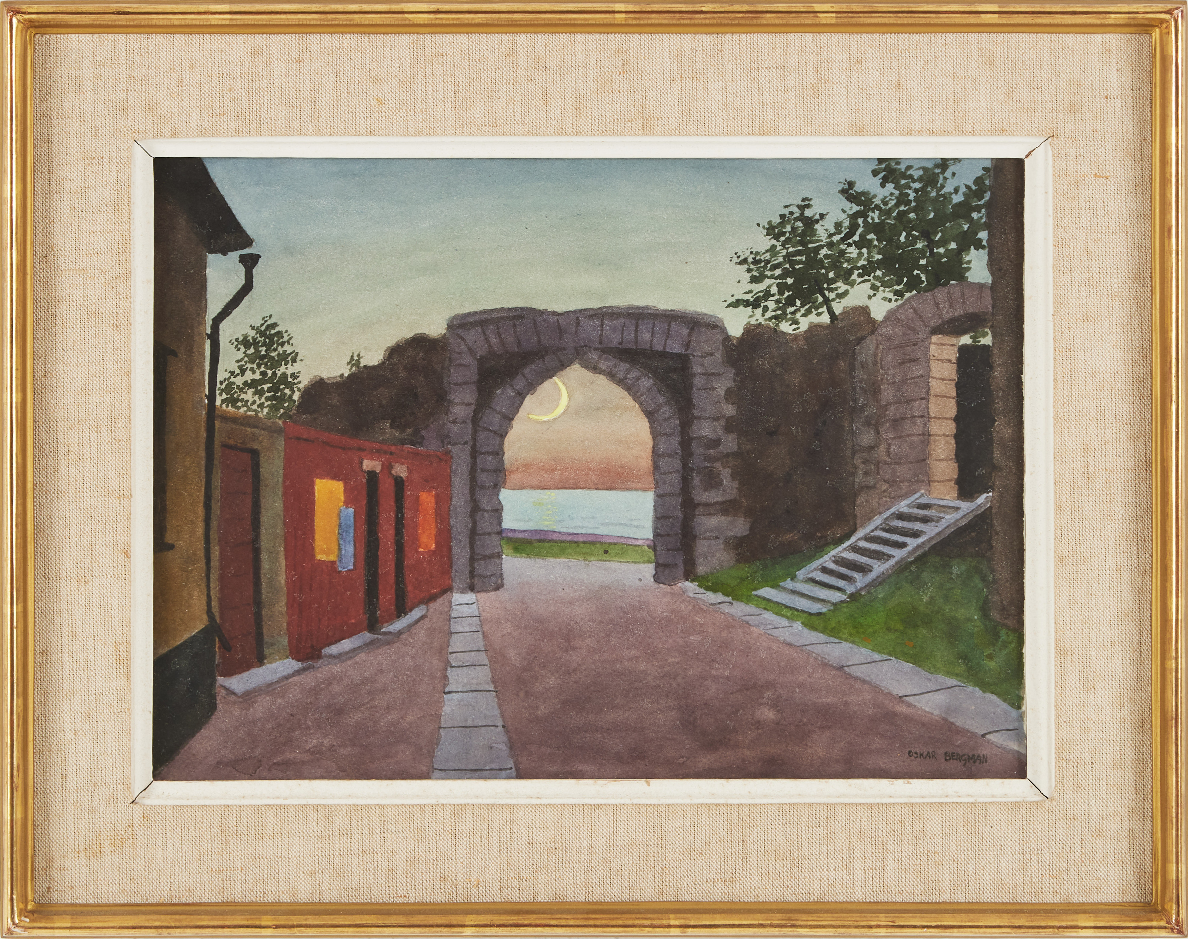 OSKAR BERGMAN. "Fiskarporten, Visby".