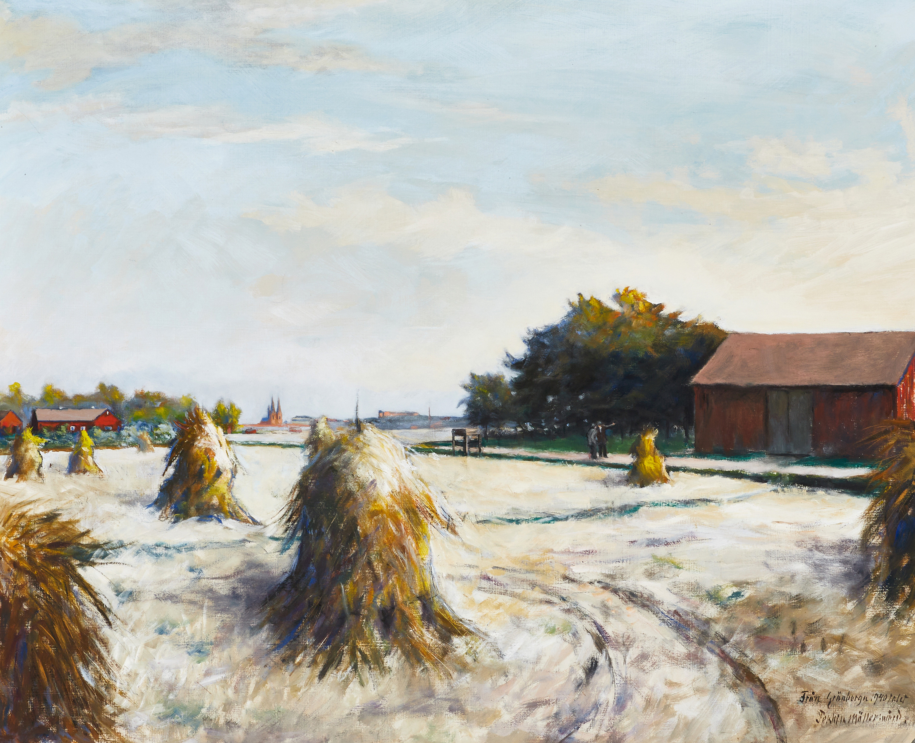 CARL-PEKKILA MÖLLERSWÄRD "Från Gränberga 1940-talet", signerad, olja på duk.