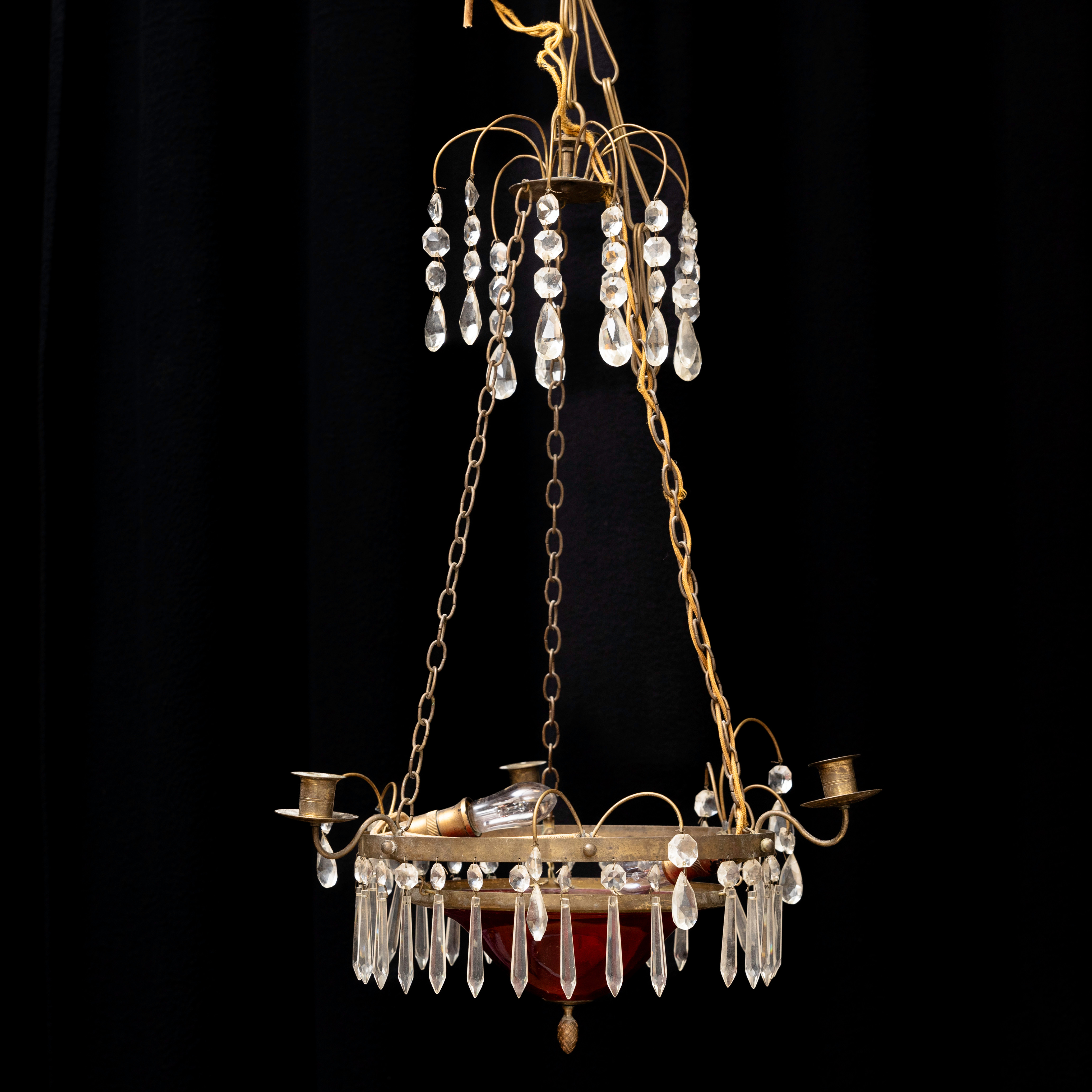 LJUSKRONA, sengustaviansk stil, 1900-tal. Höjd ca 64 cm.